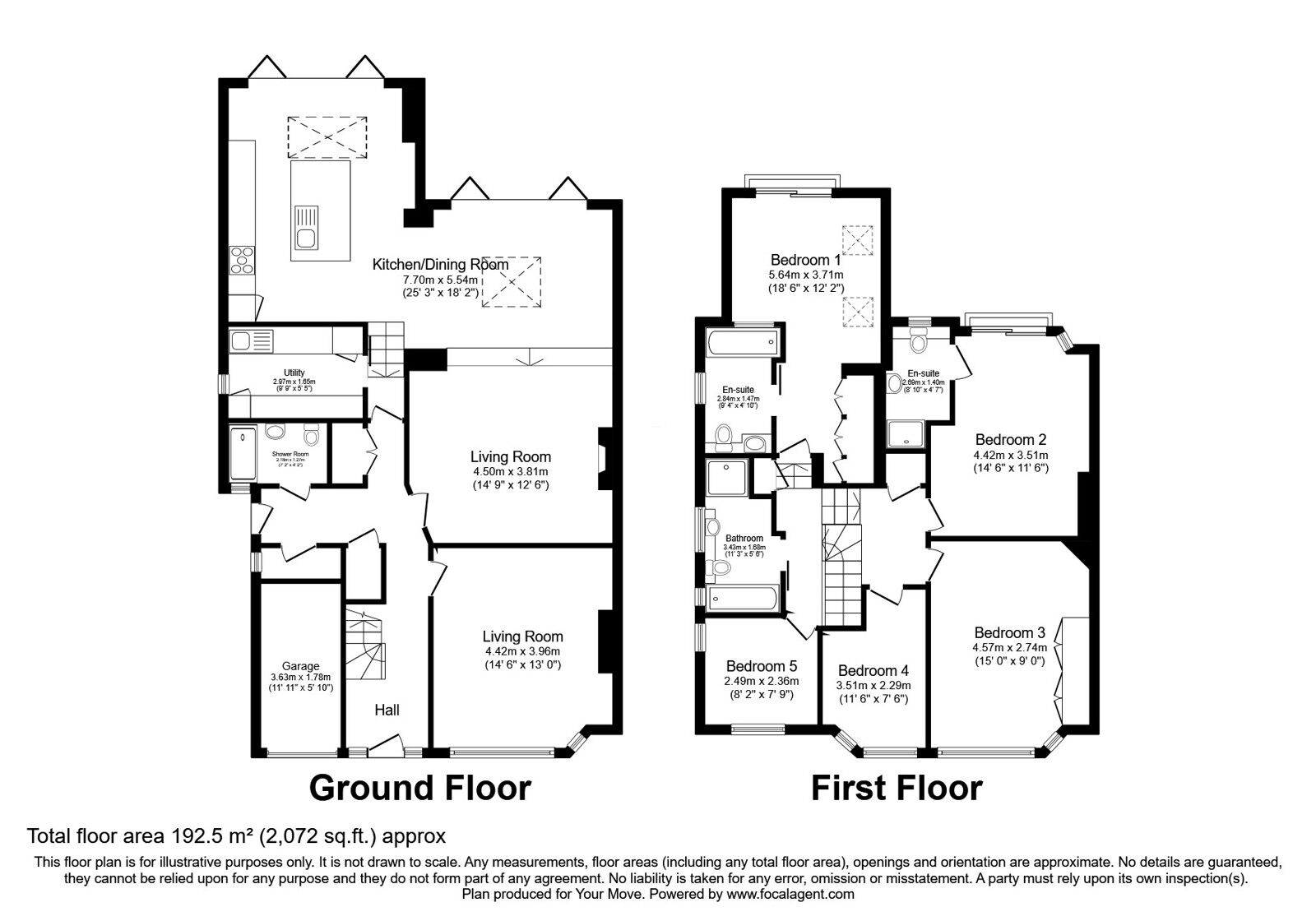 Floorplan of 5 bedroom Detached House for sale, Birchwood Park Avenue, Swanley, Kent, BR8