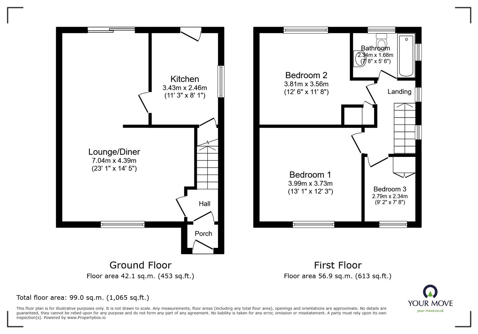 Floorplan of 3 bedroom Semi Detached House for sale, Salisbury Avenue, Swanley, Kent, BR8