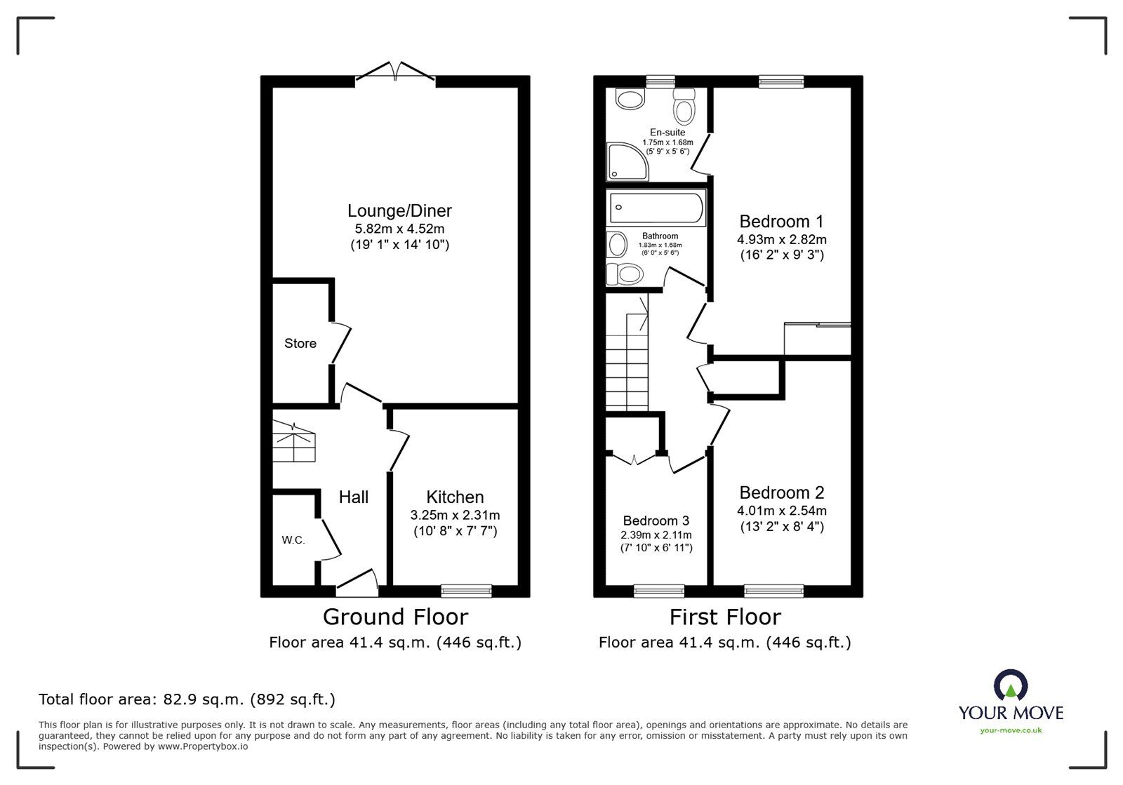 Floorplan of 3 bedroom Mid Terrace House for sale, Hawthorn Park, Swanley, Kent, BR8