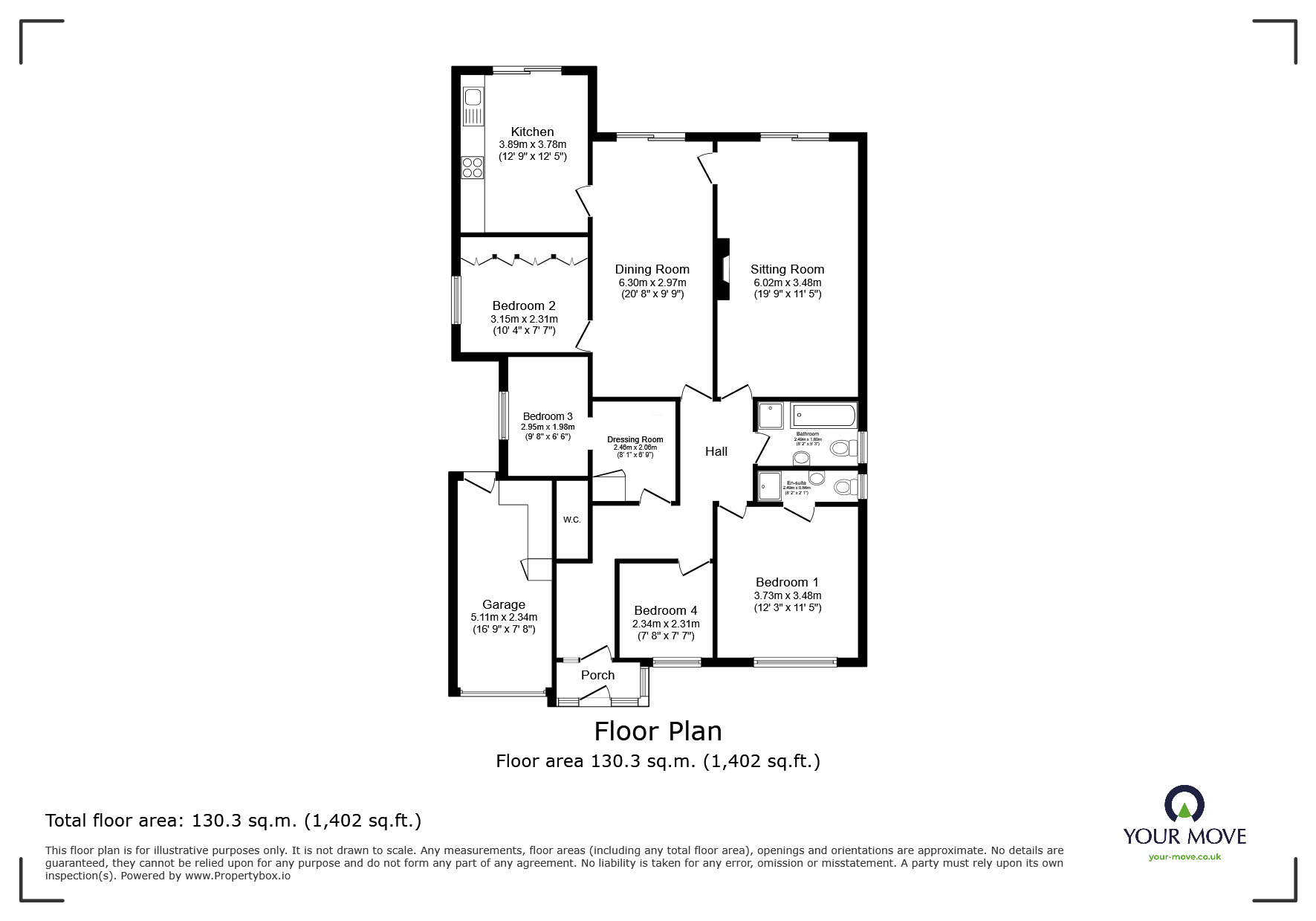 Floorplan of 4 bedroom Detached Bungalow for sale, Millfield Road, West Kingsdown, Kent, TN15