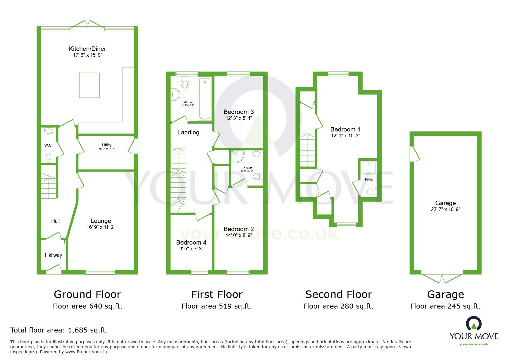 Floorplan of 4 bedroom End Terrace House for sale, Gantry Place, Cotton Lane, Kent, DA9