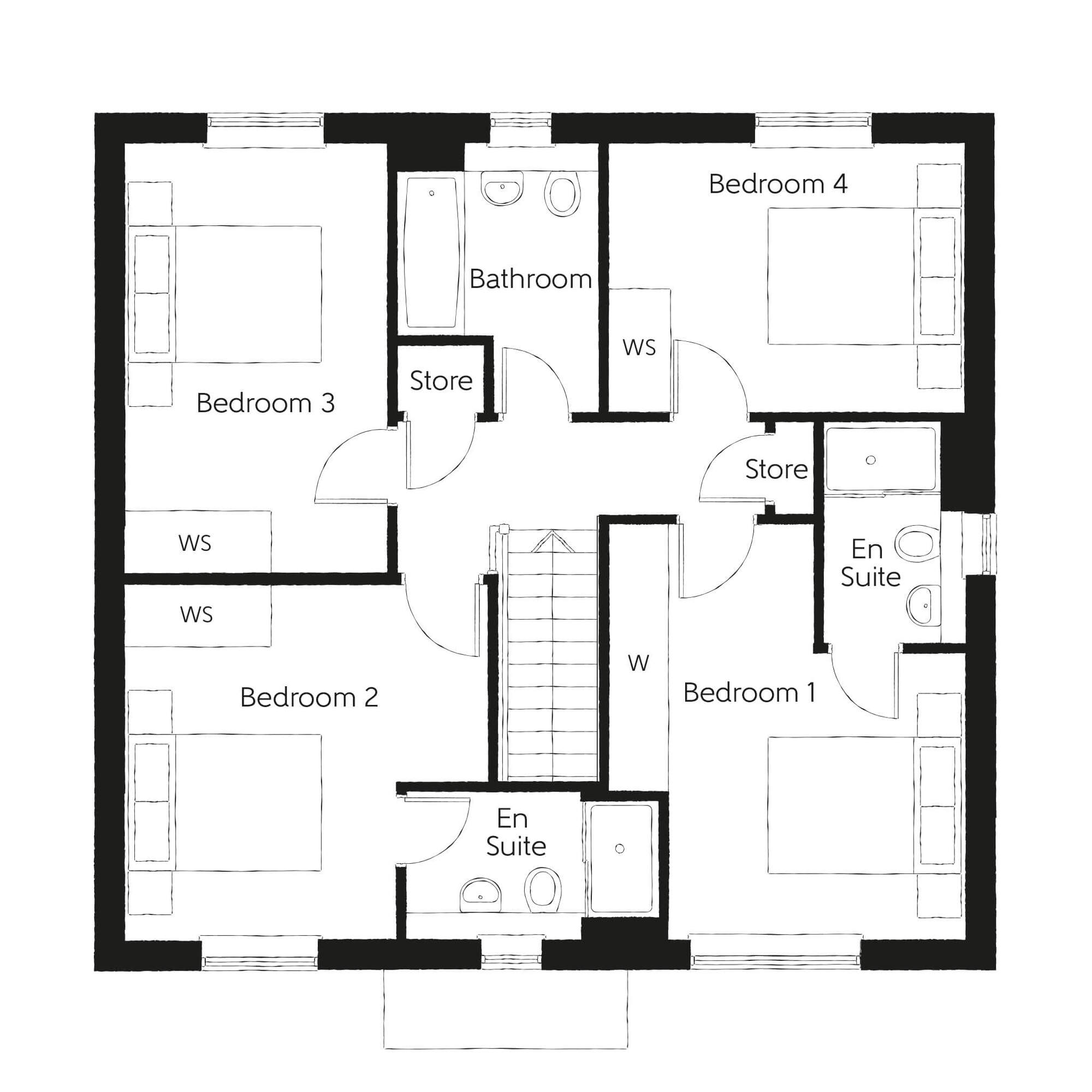 Floorplan of 4 bedroom Detached House for sale, Highlands Grange Bellway, Swanley, Kent, BR8