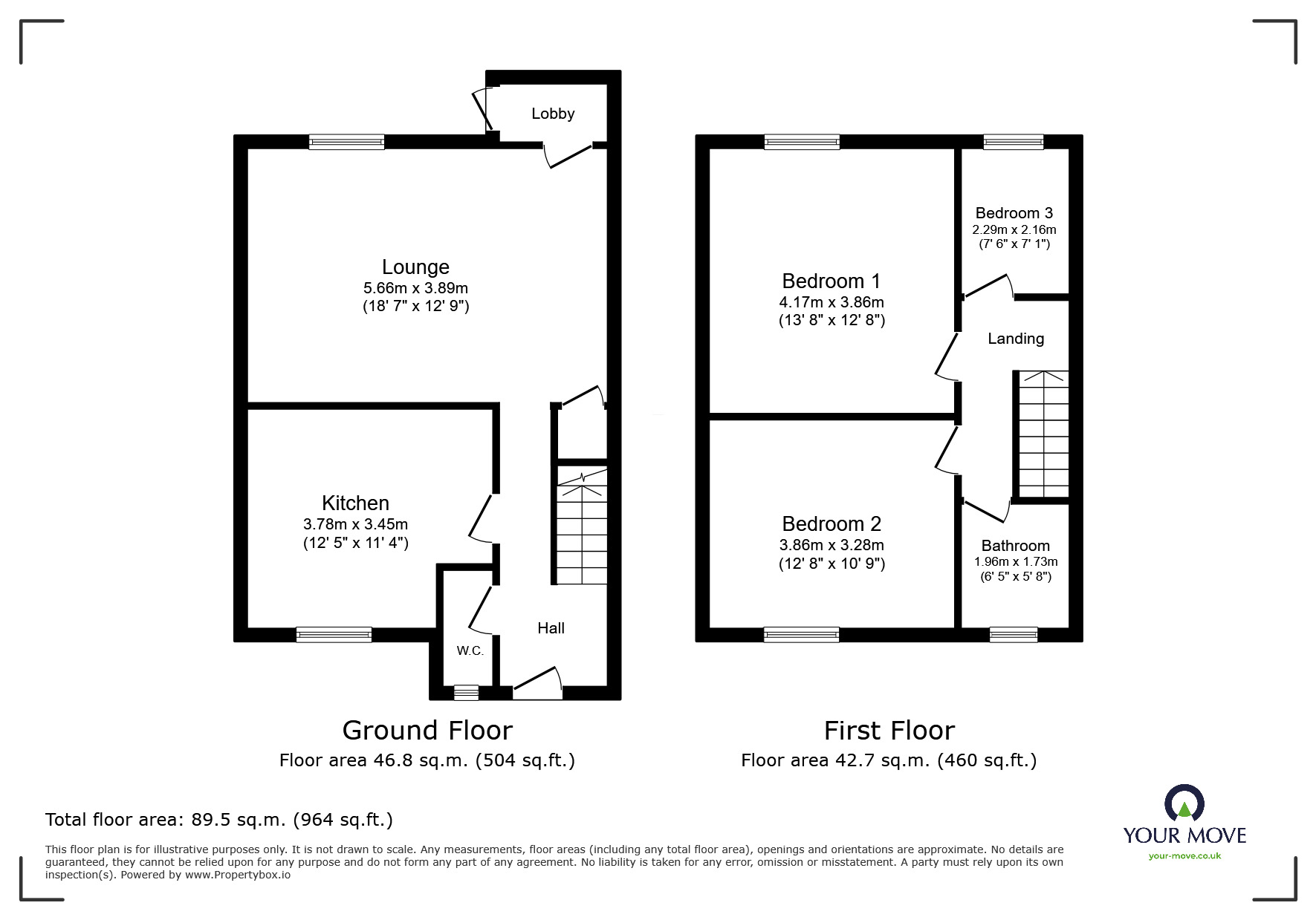 Floorplan of 3 bedroom Semi Detached House for sale, Sherbourne Close, West Kingsdown, Kent, TN15