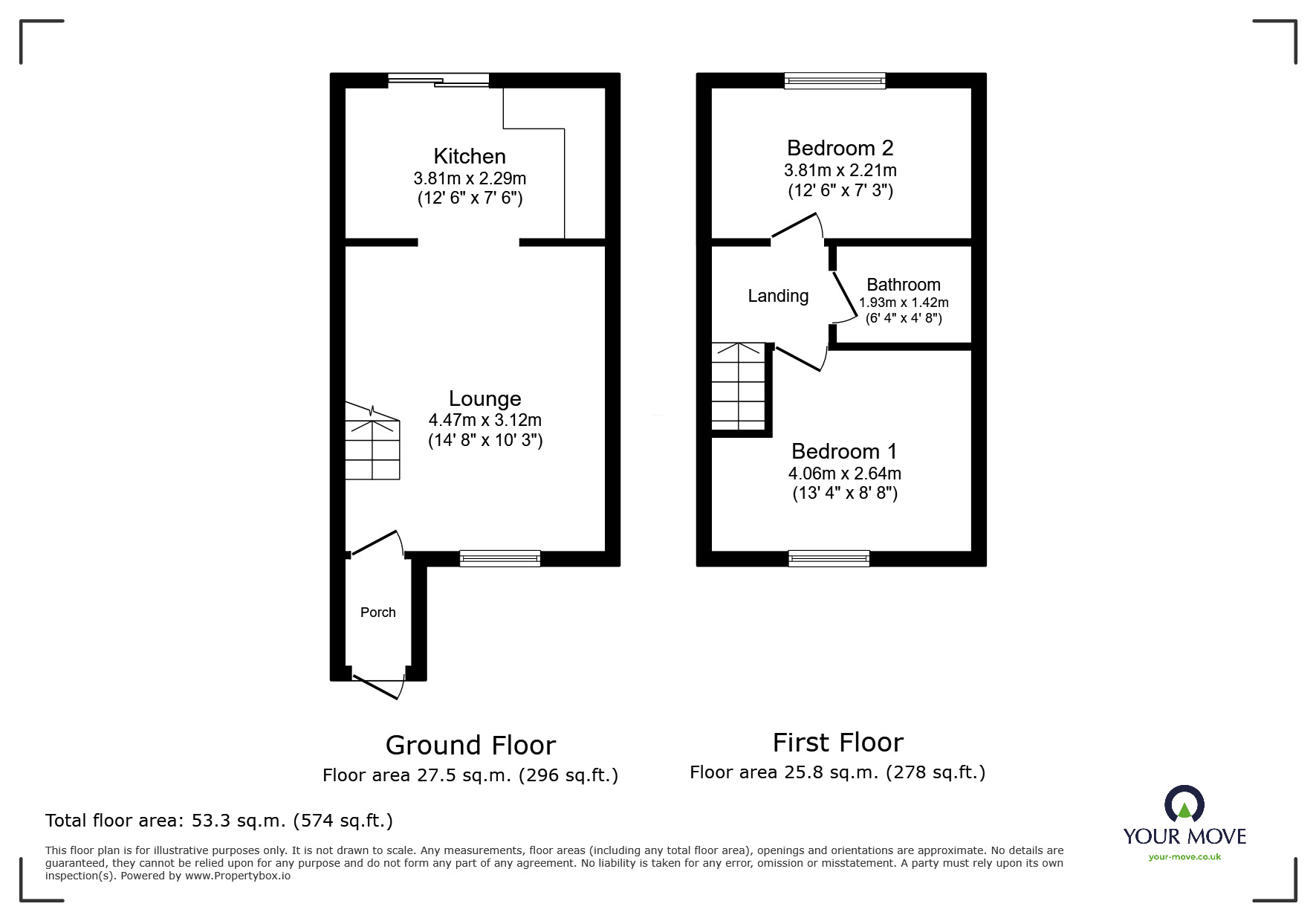 Floorplan of 2 bedroom End Terrace House for sale, Cranleigh Drive, Swanley, Kent, BR8