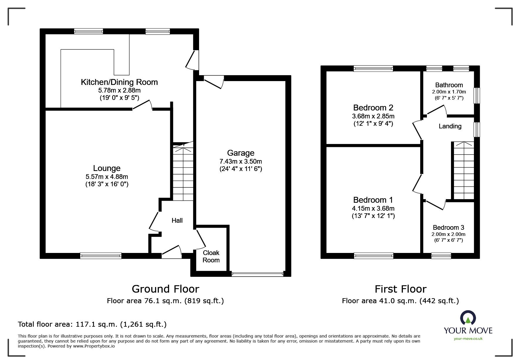 Floorplan of 3 bedroom Detached House for sale, Azalea Drive, Swanley, Kent, BR8