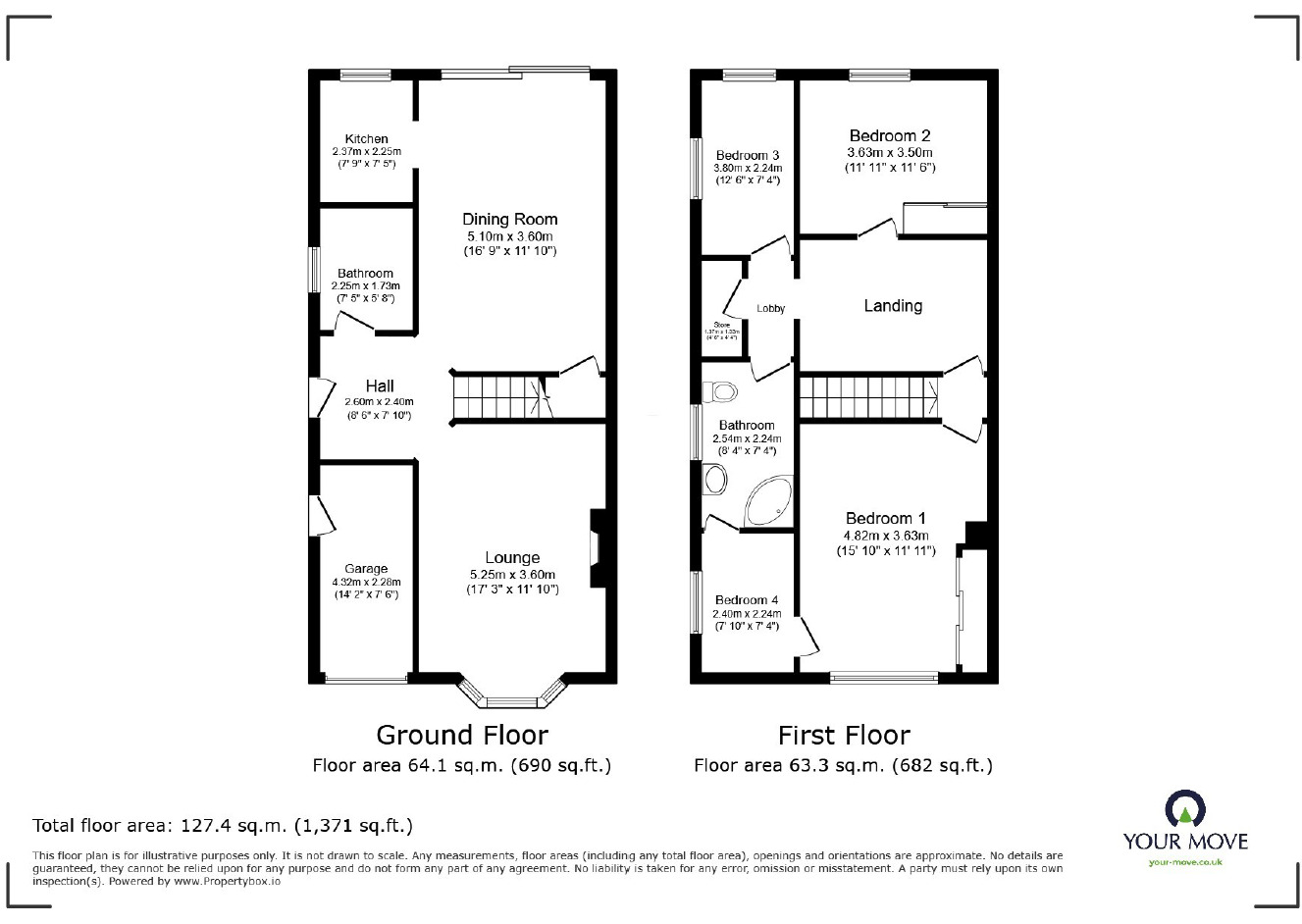 Floorplan of 3 bedroom Semi Detached House for sale, Heathwood Gardens, Swanley, Kent, BR8