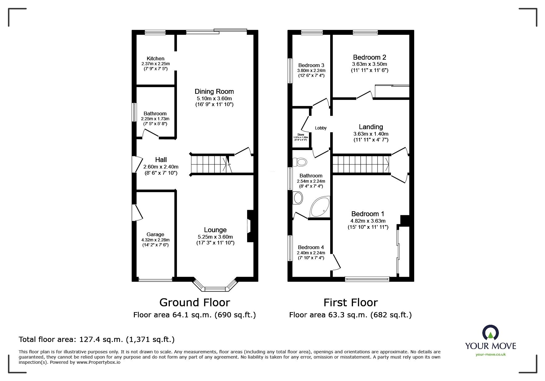 Floorplan of 3 bedroom Semi Detached House for sale, Heathwood Gardens, Swanley, Kent, BR8