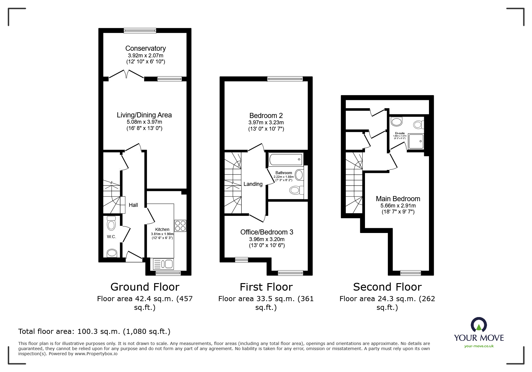 Floorplan of 3 bedroom Mid Terrace House for sale, Squirrels Close, Swanley, Kent, BR8