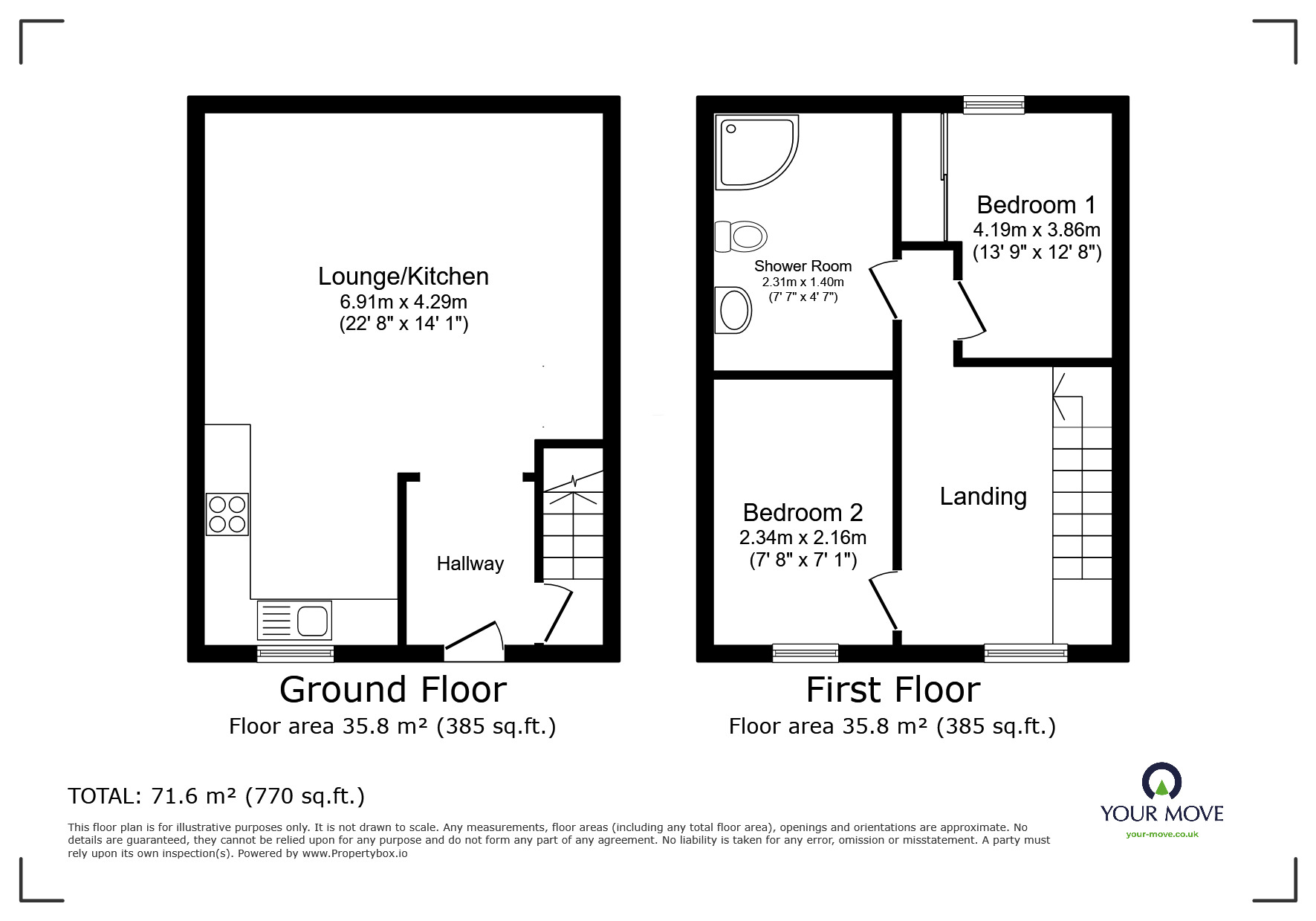 Floorplan of 2 bedroom Mid Terrace House for sale, Cherry Avenue, Swanley, Kent, BR8
