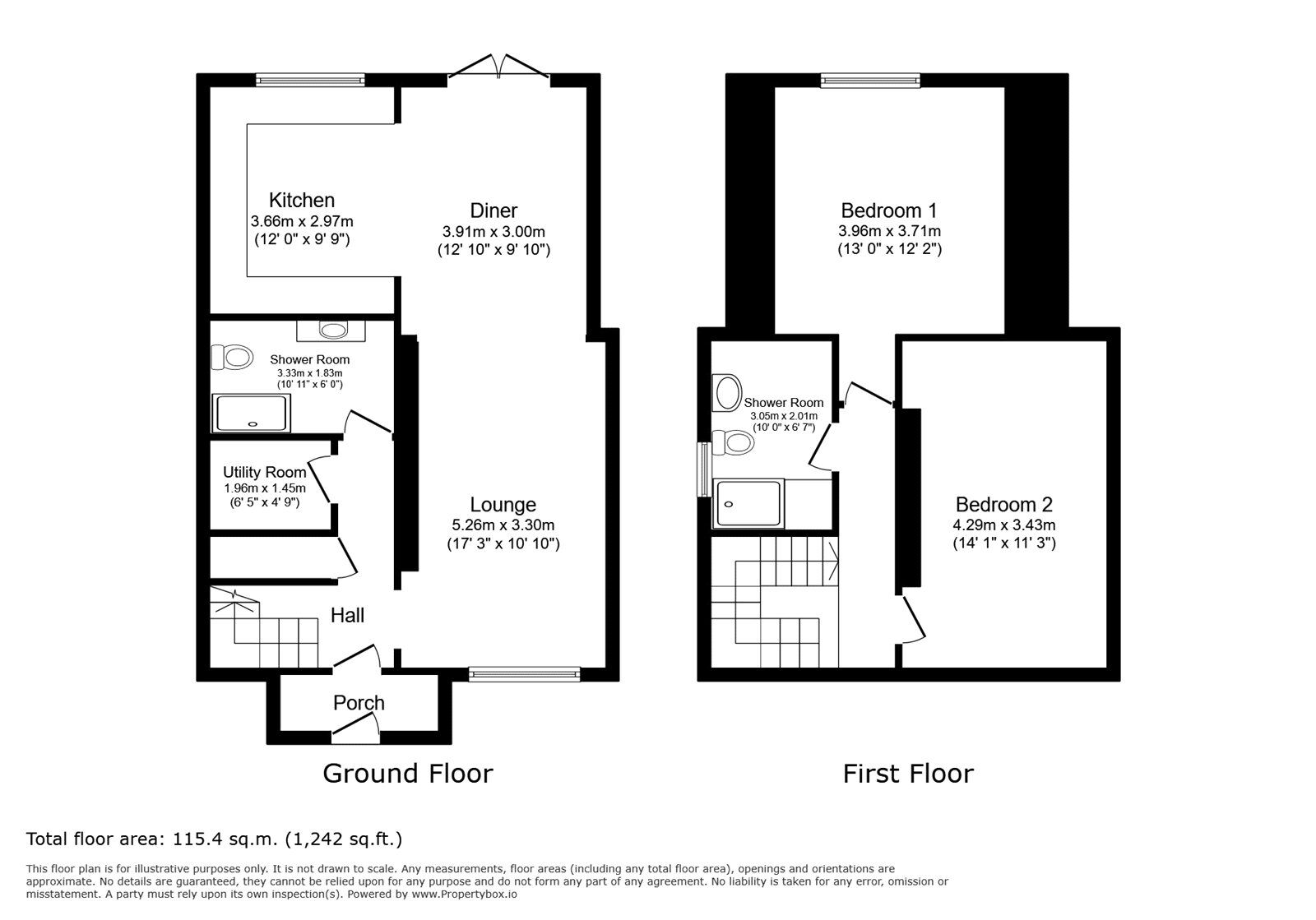 Floorplan of 2 bedroom Semi Detached House for sale, Fawkham Road, West Kingsdown, Kent, TN15