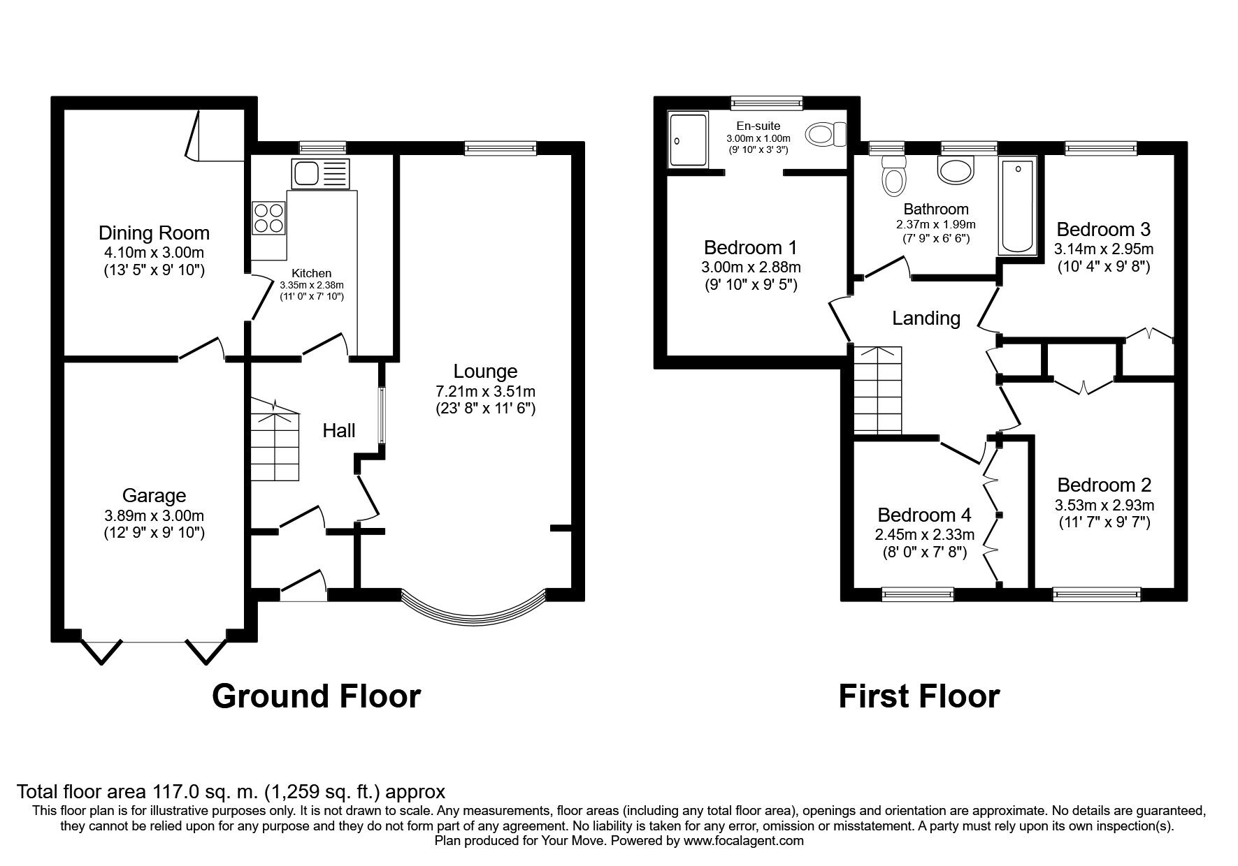 Floorplan of 4 bedroom Link Detached House for sale, Glendale, Swanley, Kent, BR8