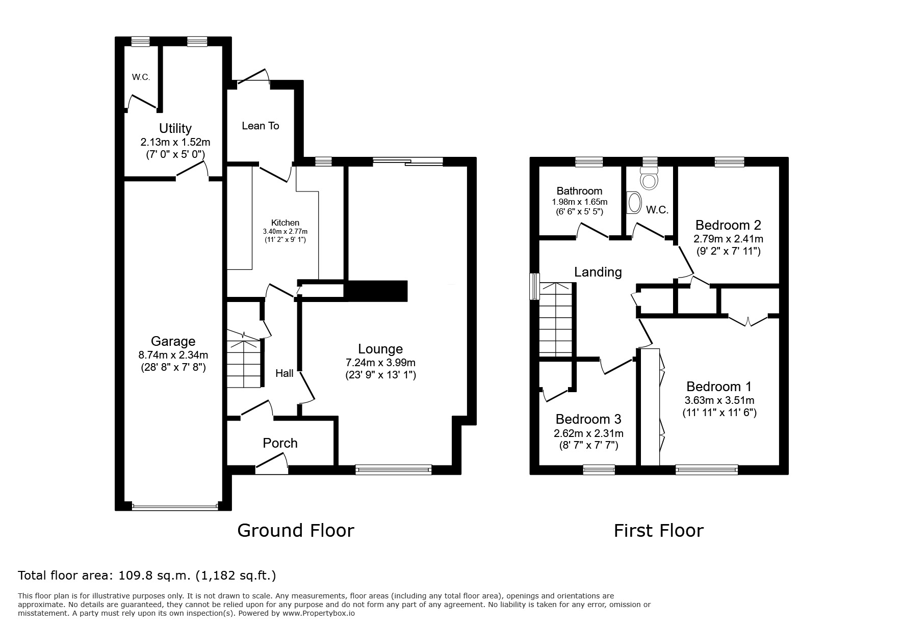 Floorplan of 3 bedroom Semi Detached House for sale, Philip Avenue, Swanley, Kent, BR8
