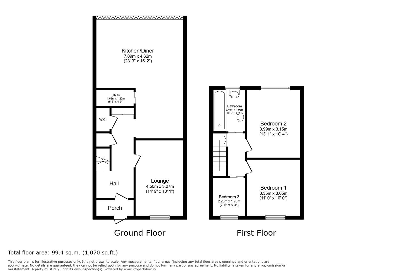Floorplan of 3 bedroom Semi Detached House for sale, Beech Avenue, Swanley, Kent, BR8