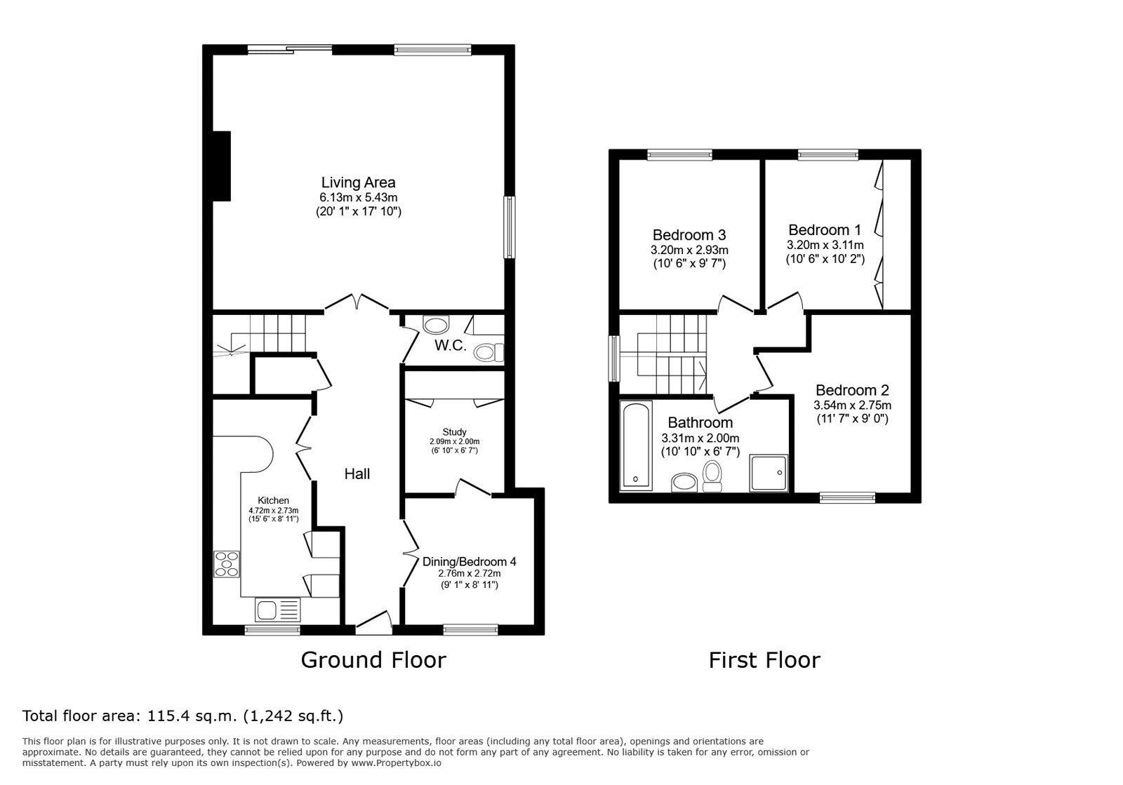 Floorplan of 3 bedroom Detached House for sale, Dahlia Drive, Swanley, Kent, BR8