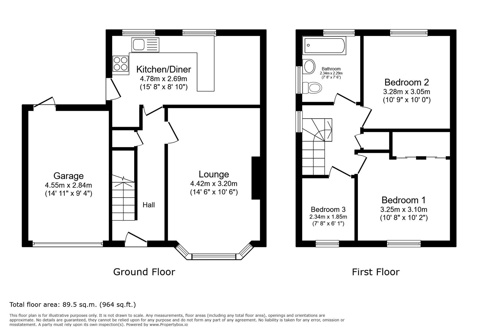 Floorplan of 3 bedroom Semi Detached House for sale, Sermon Drive, Swanley, Kent, BR8
