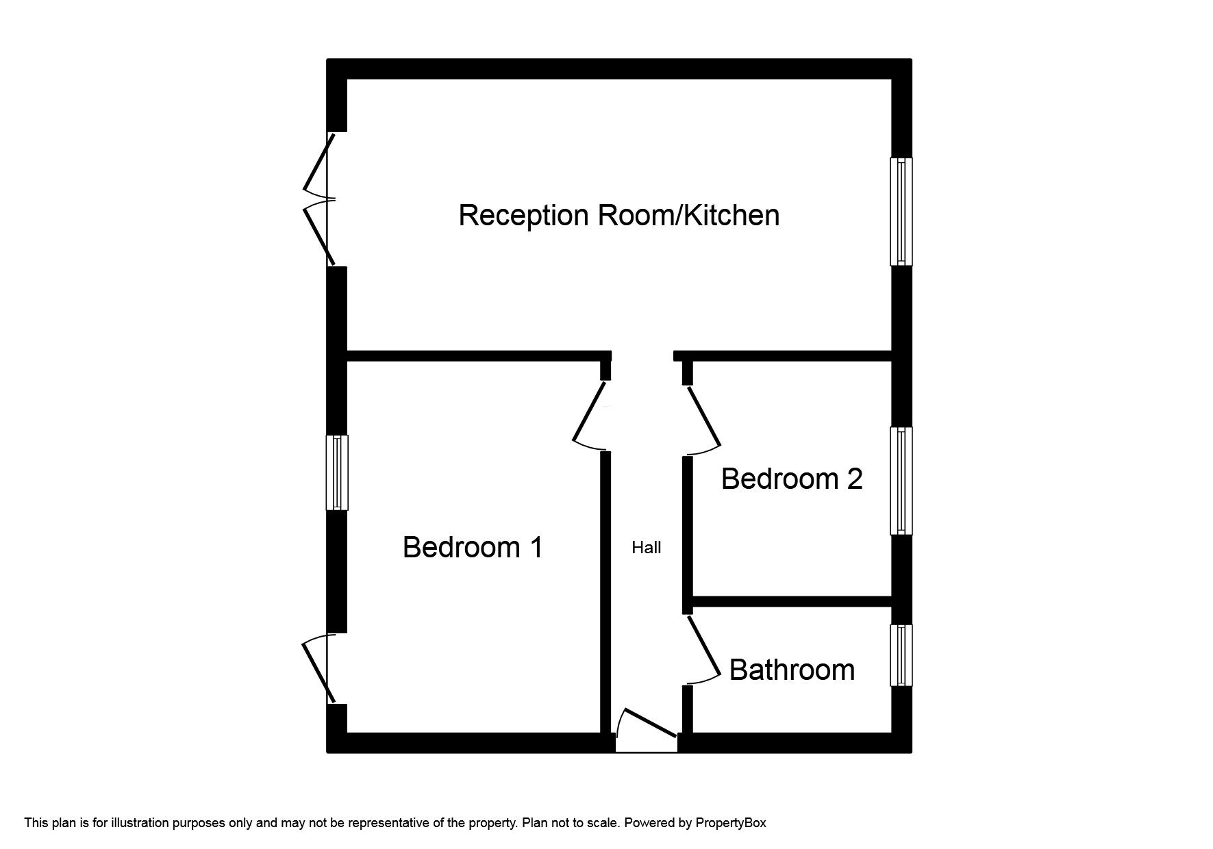 Floorplan of 2 bedroom Detached Bungalow for sale, Hogspringville, Hockenden Lane, Kent, BR8