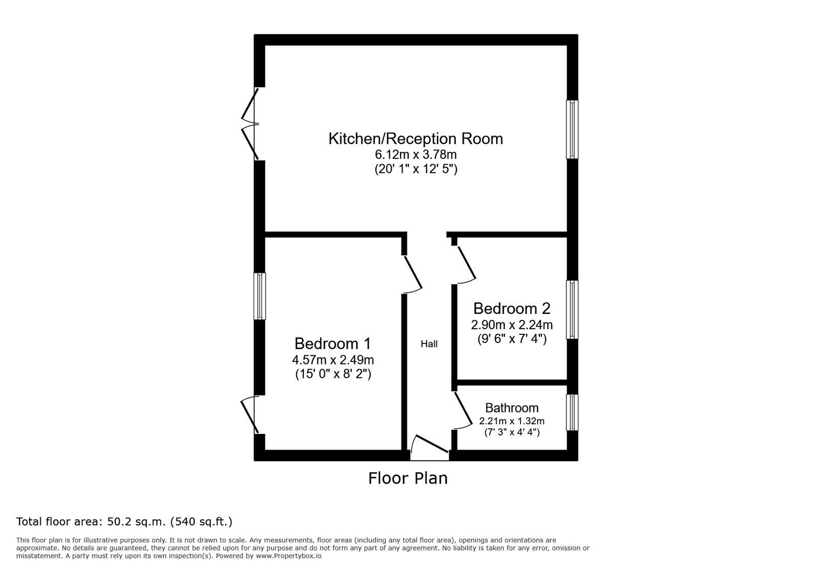 Floorplan of 2 bedroom Detached Bungalow for sale, Hogspringville, Hockenden Lane, Kent, BR8