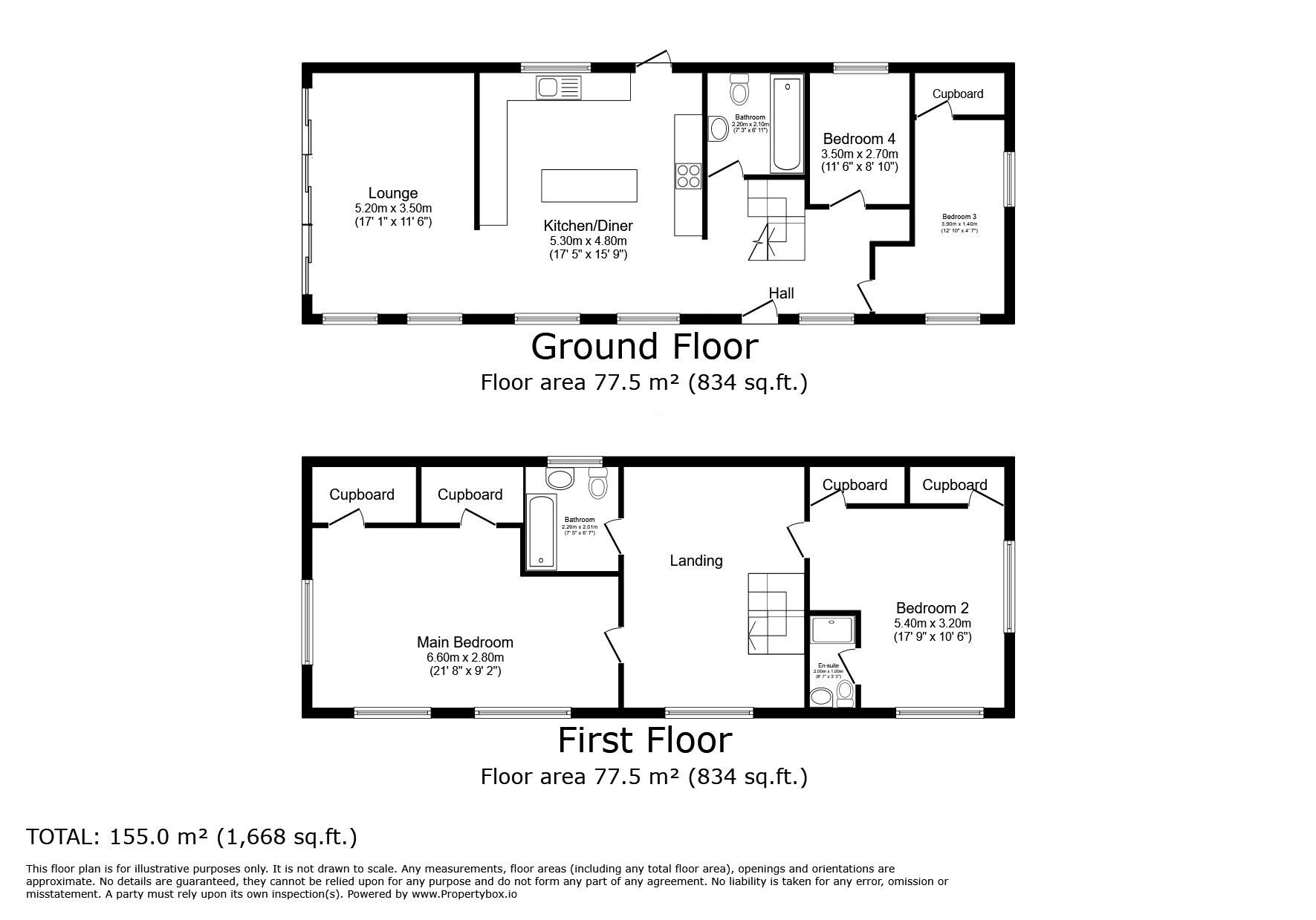 Floorplan of 4 bedroom Detached House for sale, Manse Way, Swanley, Kent, BR8