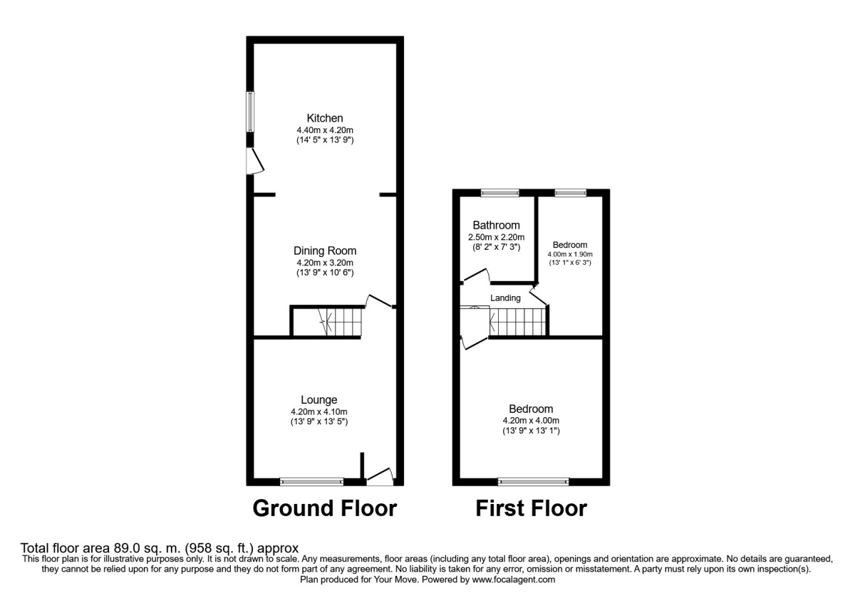 Floorplan of 2 bedroom Mid Terrace House to rent, Johnson Street, Pendlebury,Swinton, Manchester, M27