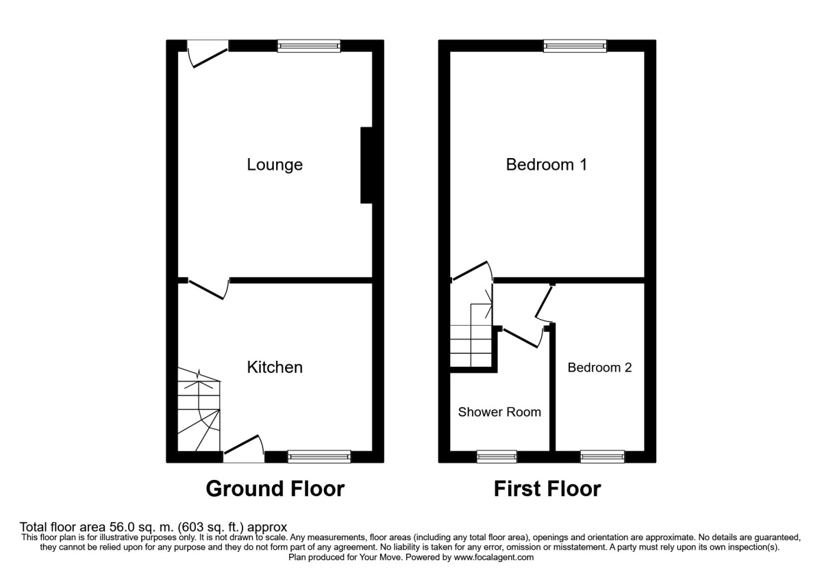 Floorplan of 2 bedroom Mid Terrace House to rent, New Herbert Street, Salford, M6