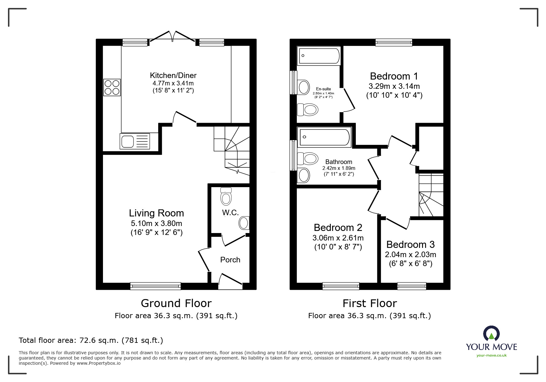 Floorplan of 3 bedroom Semi Detached House for sale, Rolag Crescent, Swinton, Greater Manchester, M27