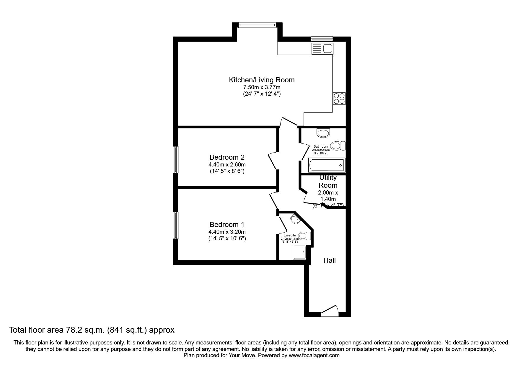 Floorplan of 2 bedroom Flat to rent, The Coppice, Worsley, Greater Manchester, M28