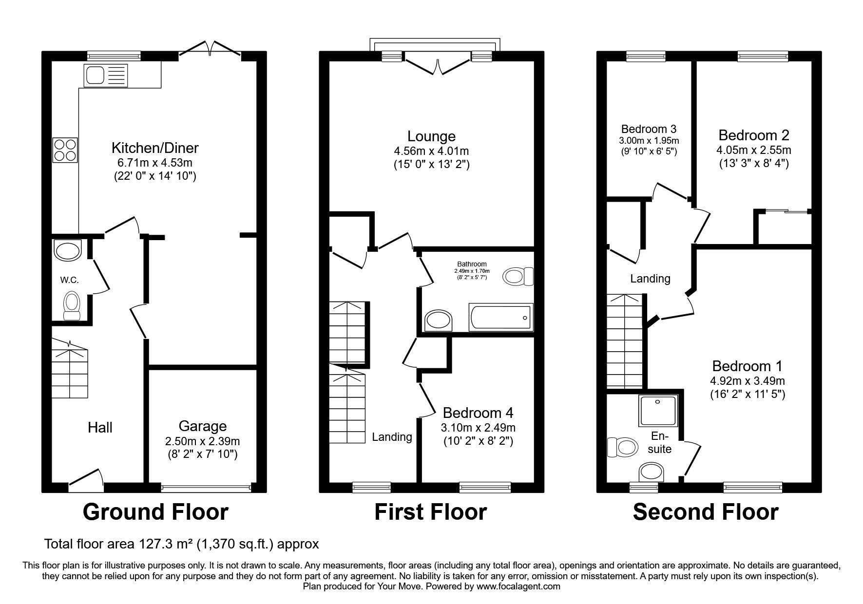 Floorplan of 4 bedroom Mid Terrace House for sale, Wrigley Avenue, Pendlebury, Manchester, M27