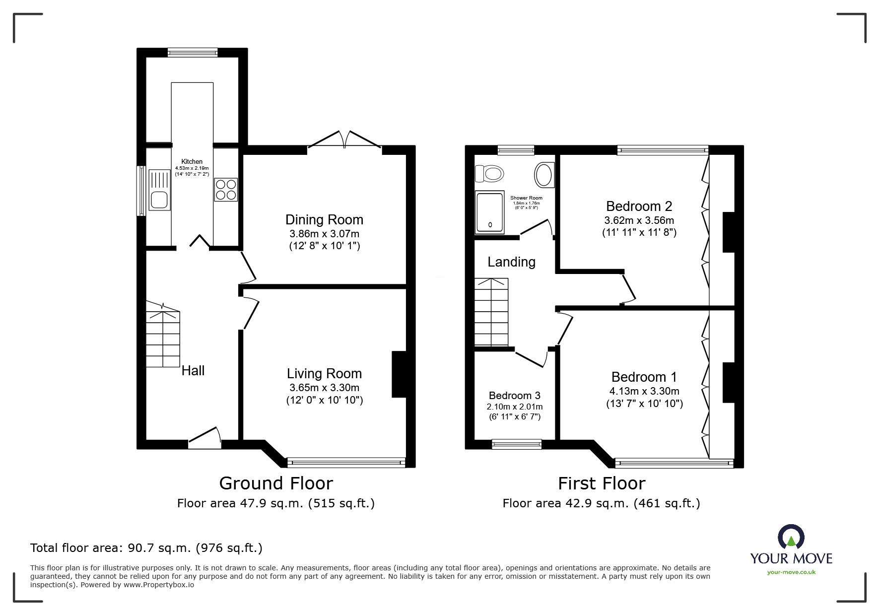 Floorplan of 3 bedroom Semi Detached House for sale, Salisbury Road, Swinton, Greater Manchester, M27