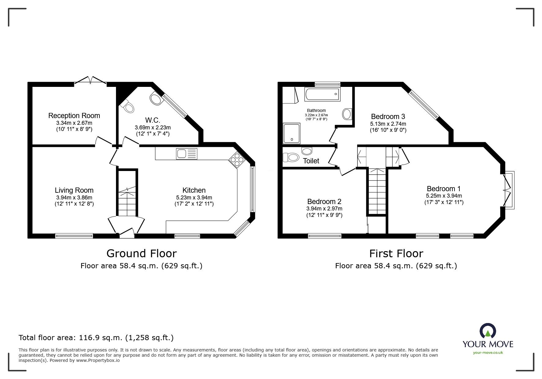 Floorplan of 3 bedroom Semi Detached House for sale, Moorside Road, Swinton, Greater Manchester, M27