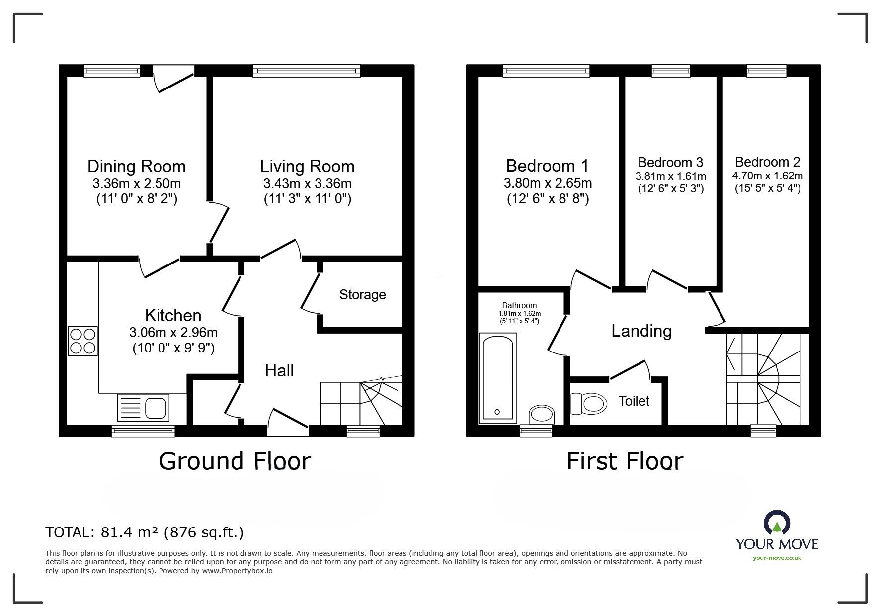 Floorplan of 3 bedroom Mid Terrace House for sale, Rockley Gardens, Salford, Greater Manchester, M6