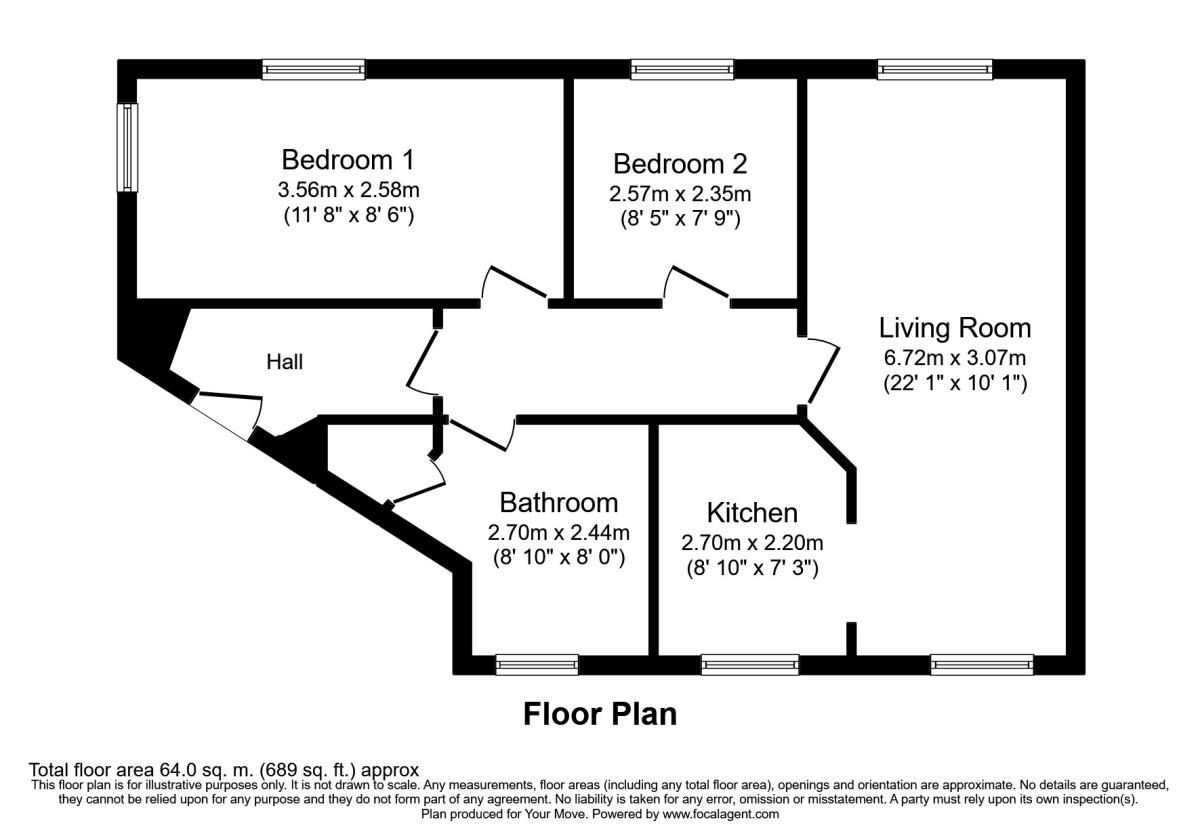 Floorplan of 2 bedroom  Flat for sale, Kilcoby Avenue, Swinton, Greater Manchester, M27