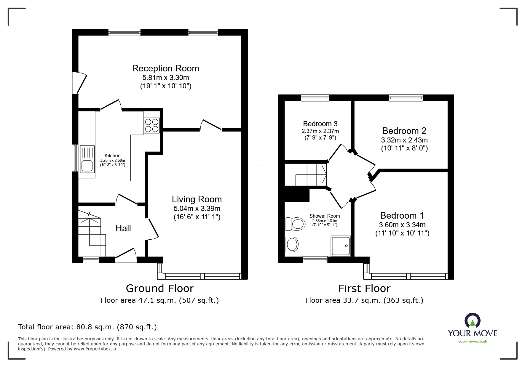 Floorplan of 3 bedroom Semi Detached House for sale, Campbell Road, Swinton, Greater Manchester, M27