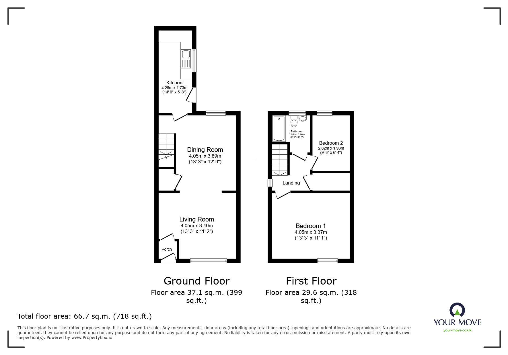 Floorplan of 2 bedroom Mid Terrace House for sale, Wychbury Street, Salford, Greater Manchester, M6