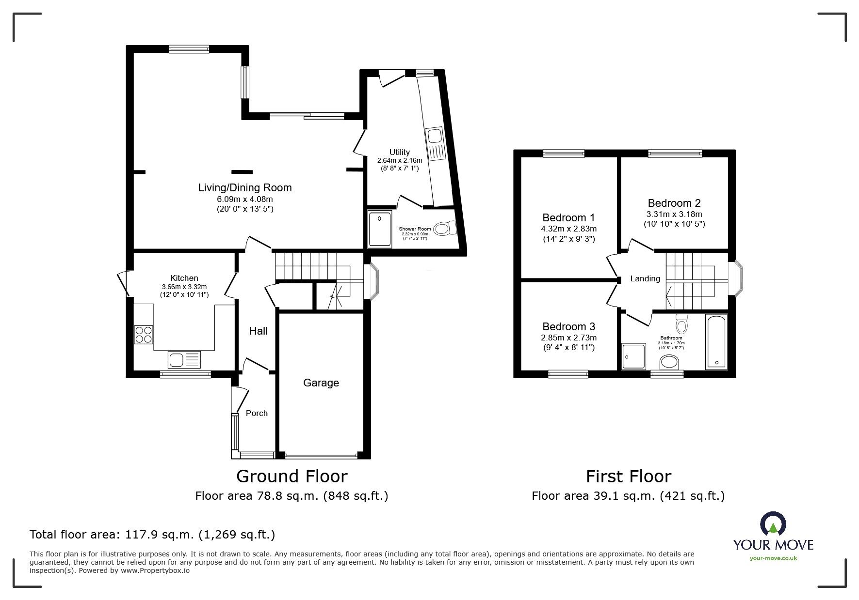 Floorplan of 3 bedroom Detached House for sale, Lawnswood Park Road, Swinton, Greater Manchester, M27