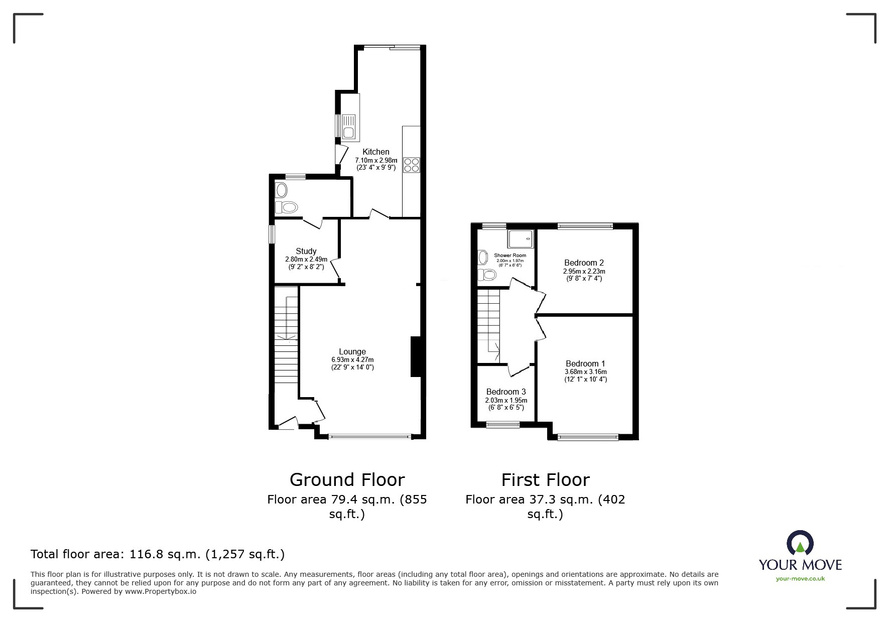 Floorplan of 3 bedroom Semi Detached House for sale, North Clifden Lane, Salford, Greater Manchester, M7
