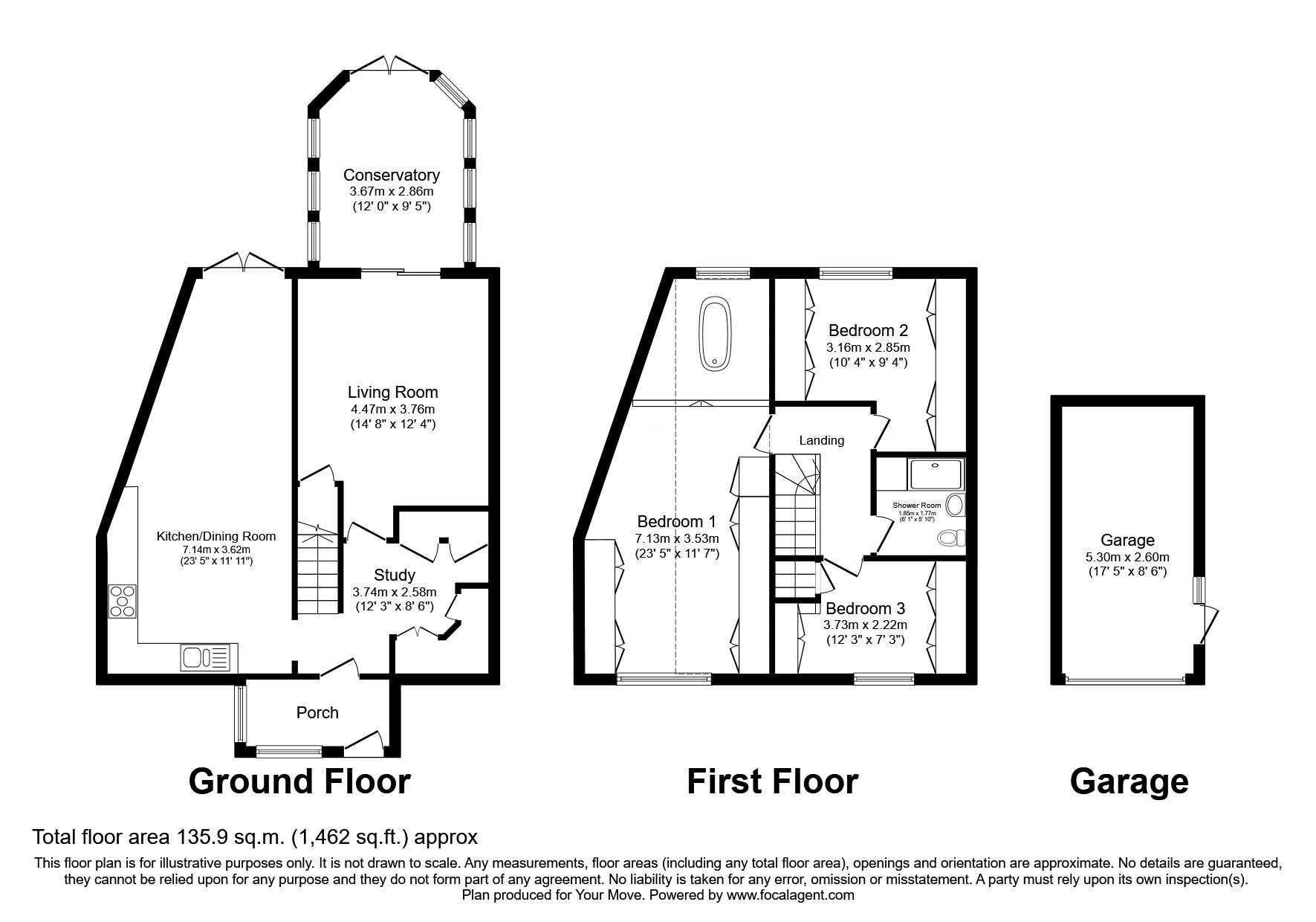 Floorplan of 3 bedroom End Terrace House for sale, Montonmill Gardens, Eccles, Greater Manchester, M30