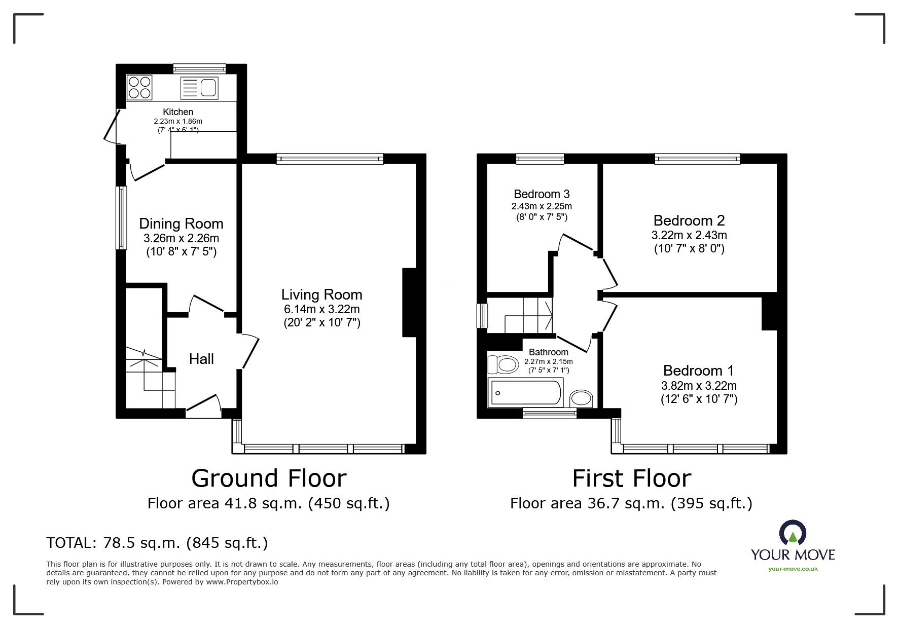 Floorplan of 3 bedroom Semi Detached House for sale, Carden Avenue, Swinton, Greater Manchester, M27