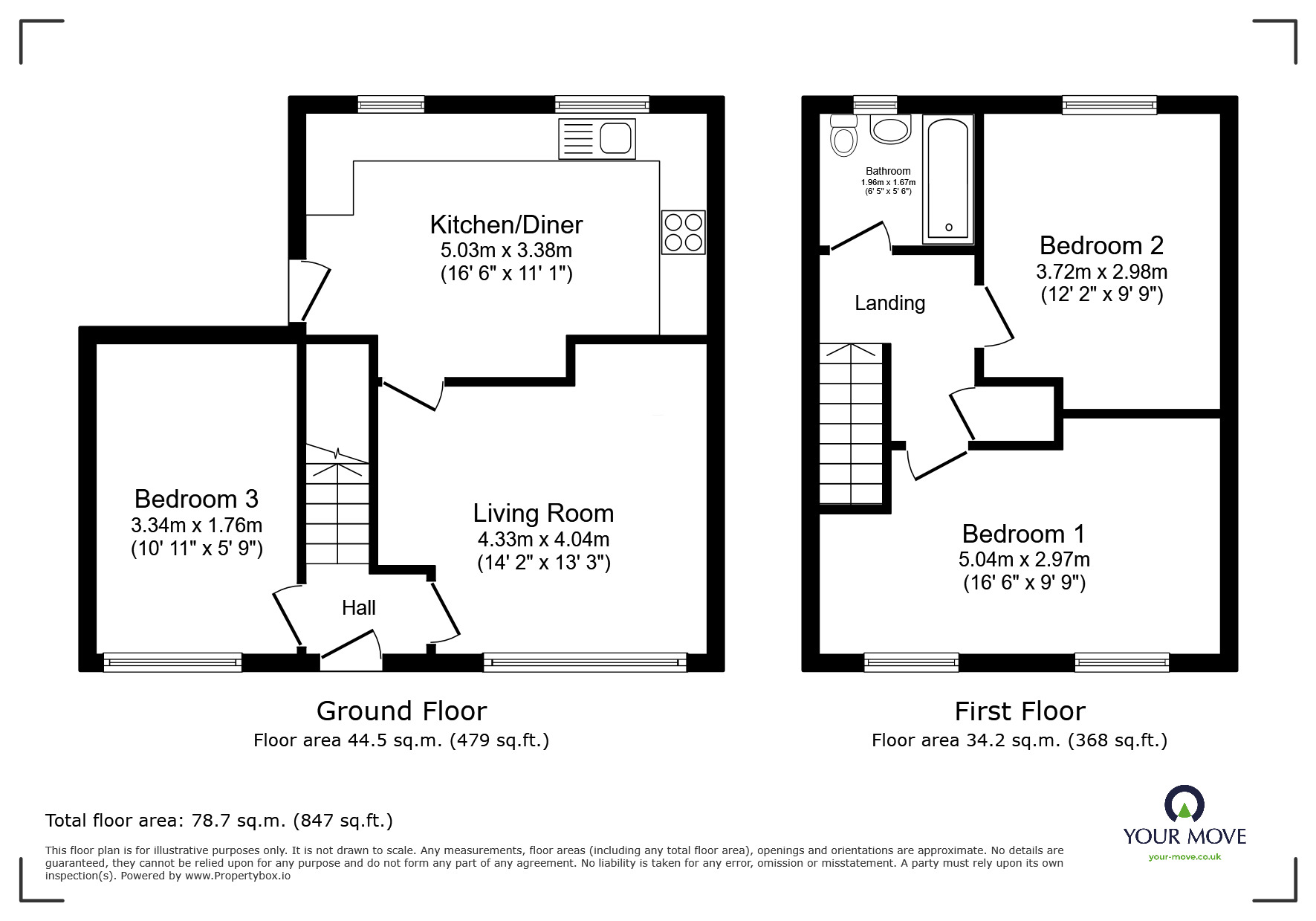 Floorplan of 3 bedroom Semi Detached House for sale, Lower Sutherland Street, Swinton, Greater Manchester, M27