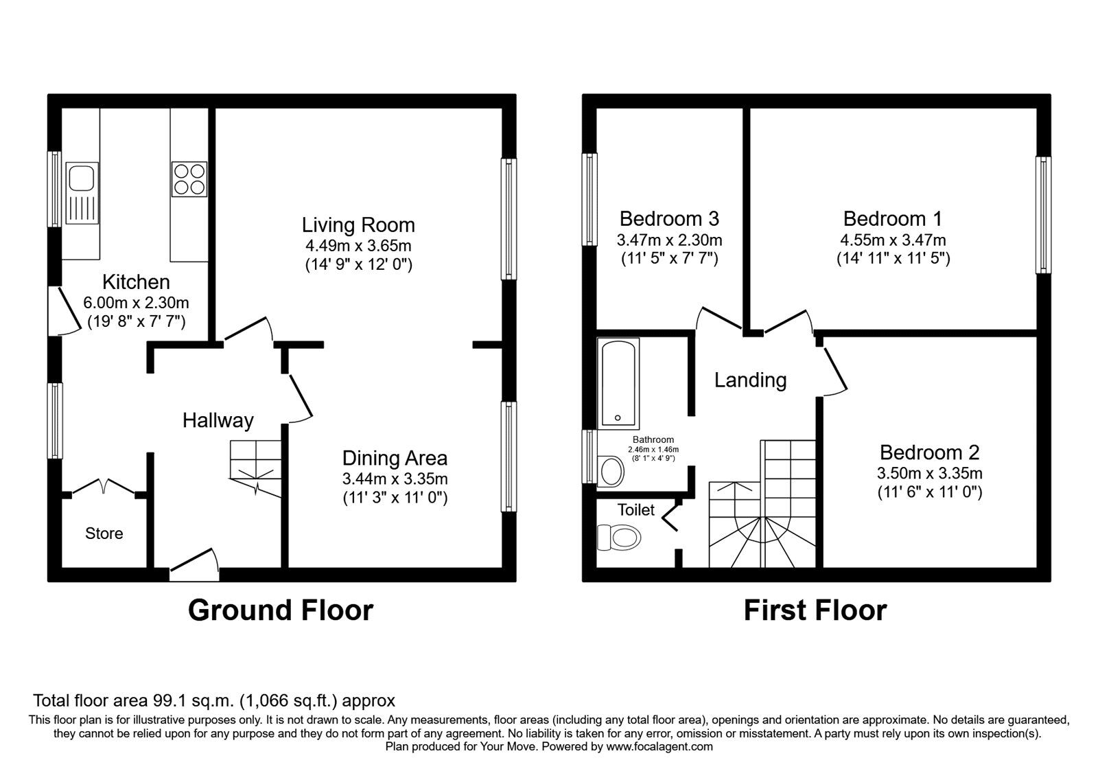 Floorplan of 3 bedroom Semi Detached House to rent, Green Avenue, Swinton, Greater Manchester, M27