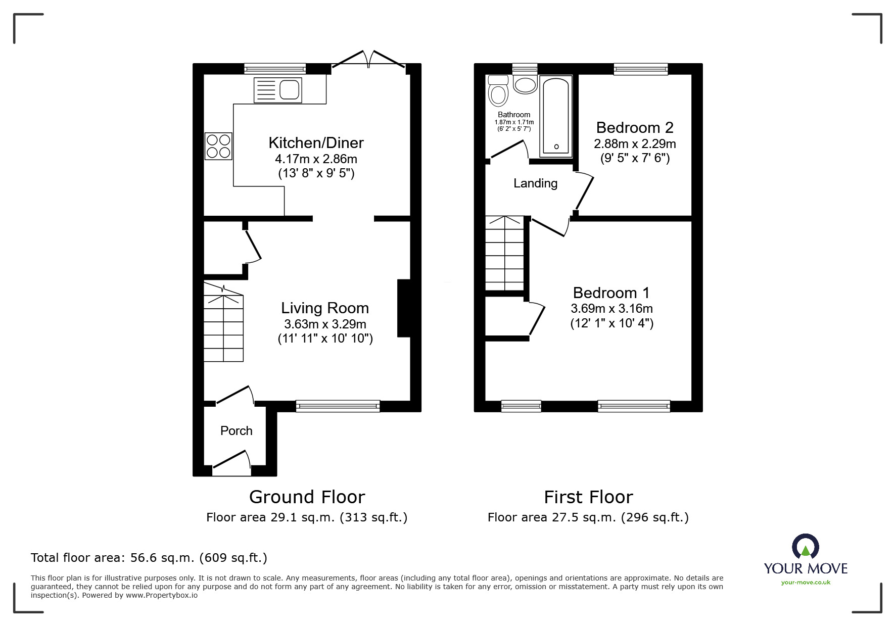 Floorplan of 2 bedroom End Terrace House for sale, Wayfarers Way, Swinton, Greater Manchester, M27