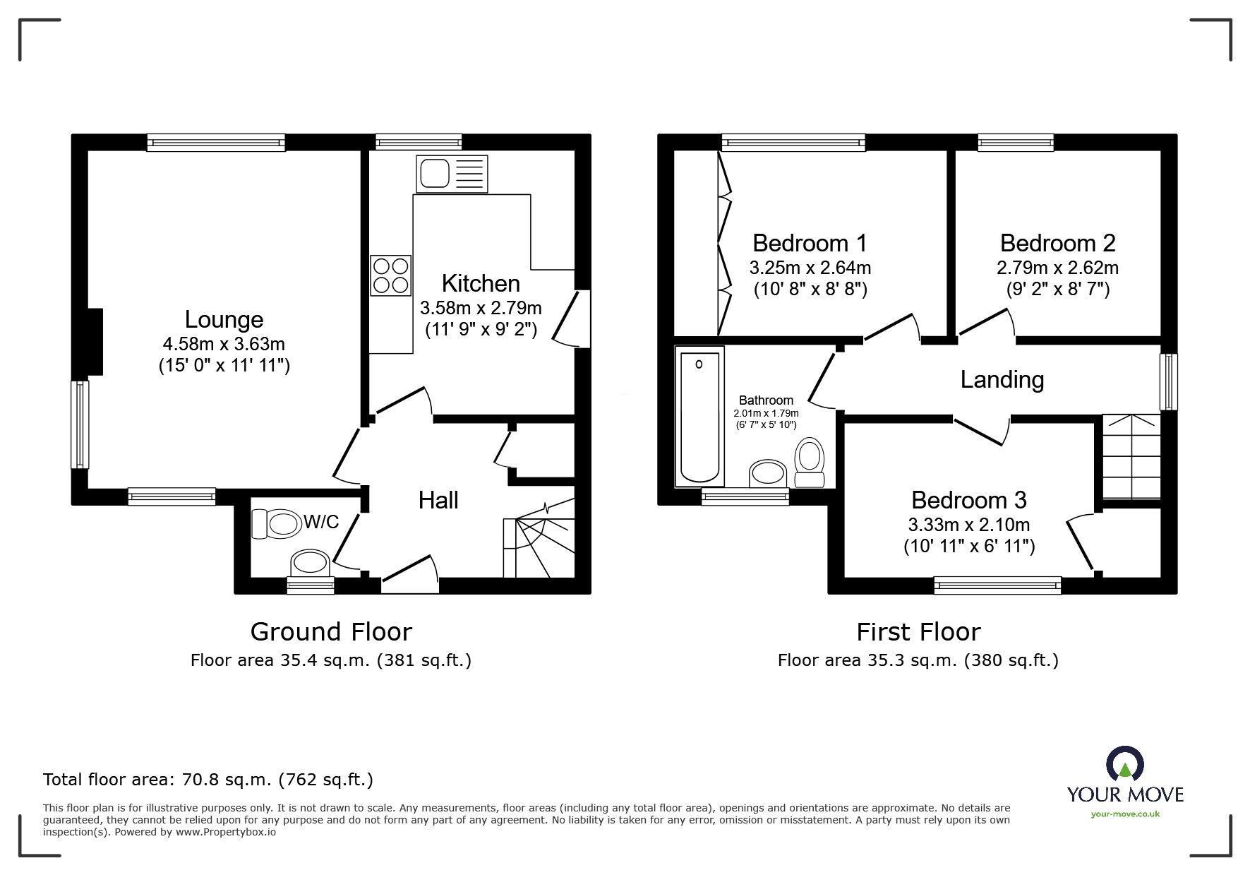 Floorplan of 3 bedroom Semi Detached House for sale, Coronation Street, Pendlebury, Manchester, M27