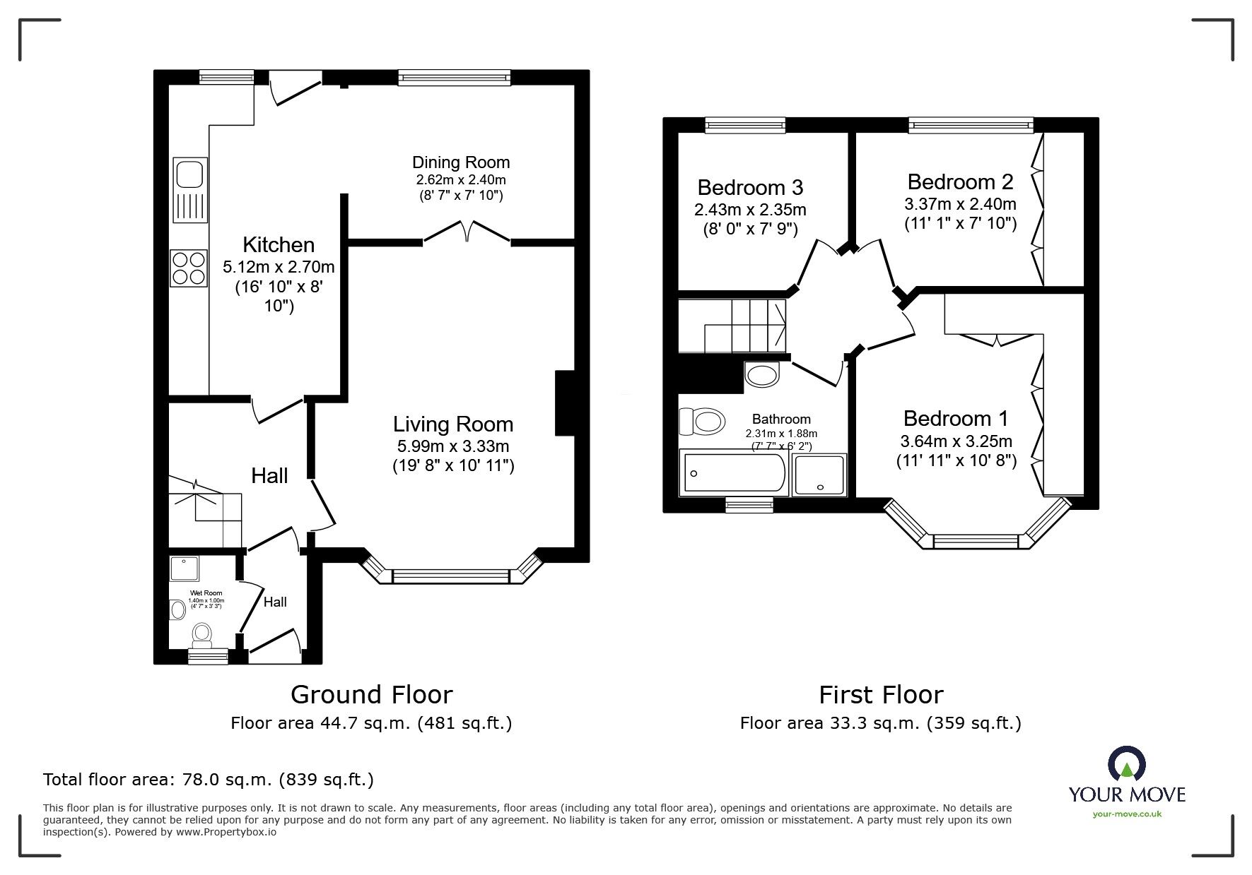 Floorplan of 3 bedroom Semi Detached House for sale, Mossfield Road, Swinton, Manchester, M27