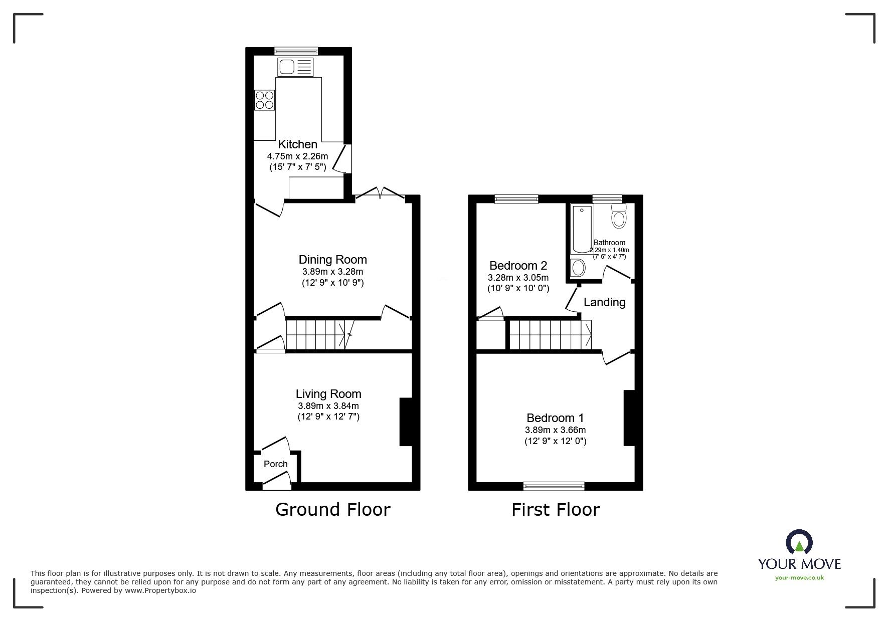 Floorplan of 2 bedroom Mid Terrace House for sale, Chester Street, Swinton, Greater Manchester, M27