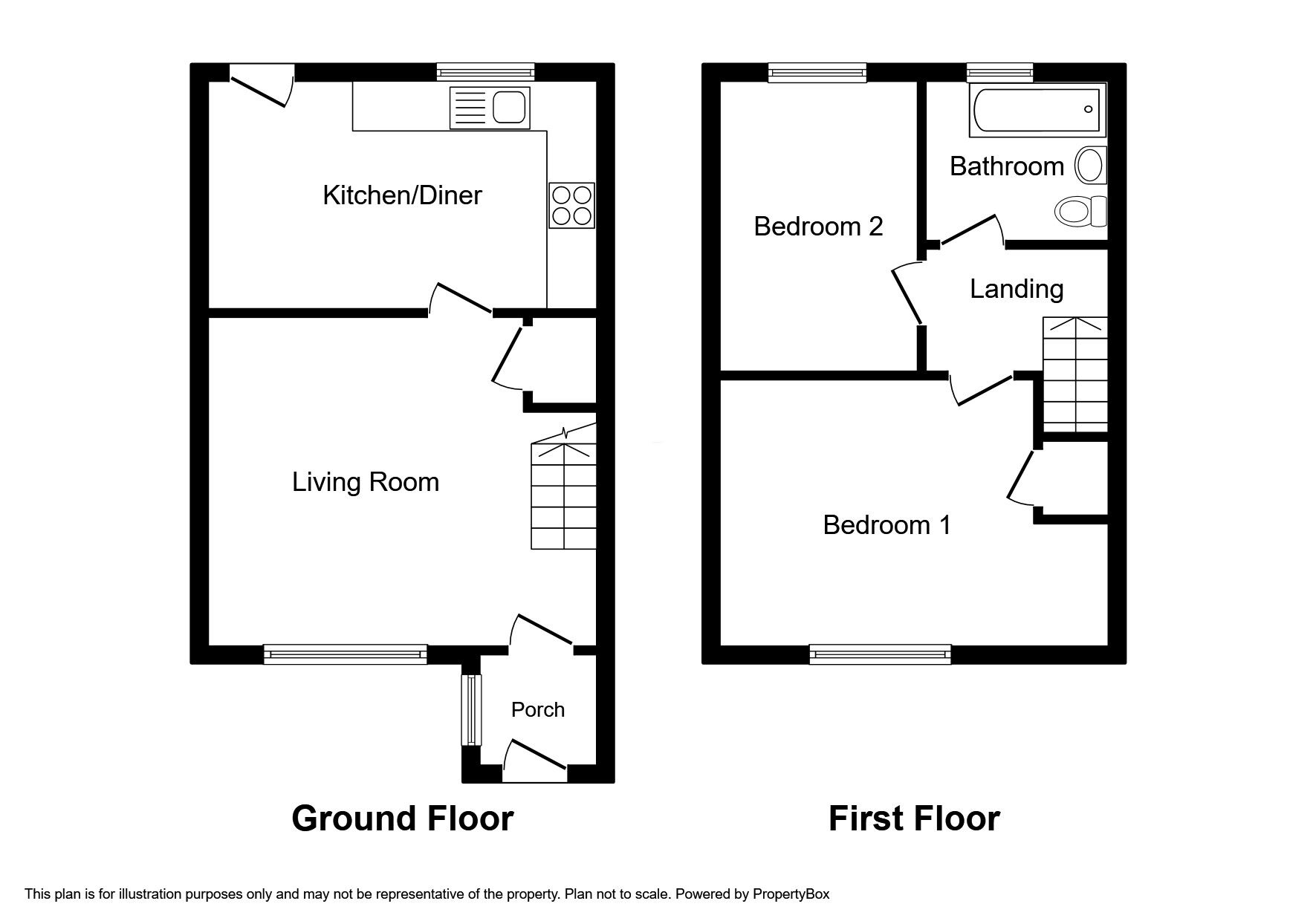 Floorplan of 2 bedroom Mid Terrace House for sale, Blue Ribbon Walk, Swinton, Greater Manchester, M27