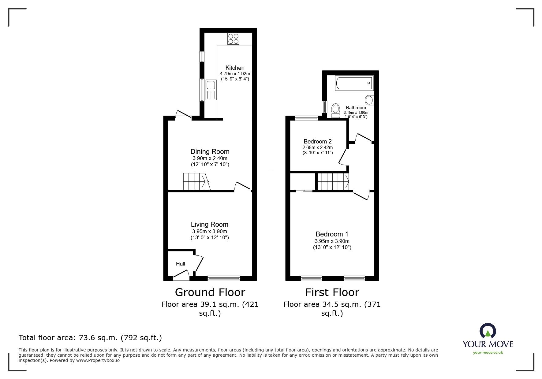 Floorplan of 2 bedroom Mid Terrace House for sale, Stapleton Street, Salford, Greater Manchester, M6