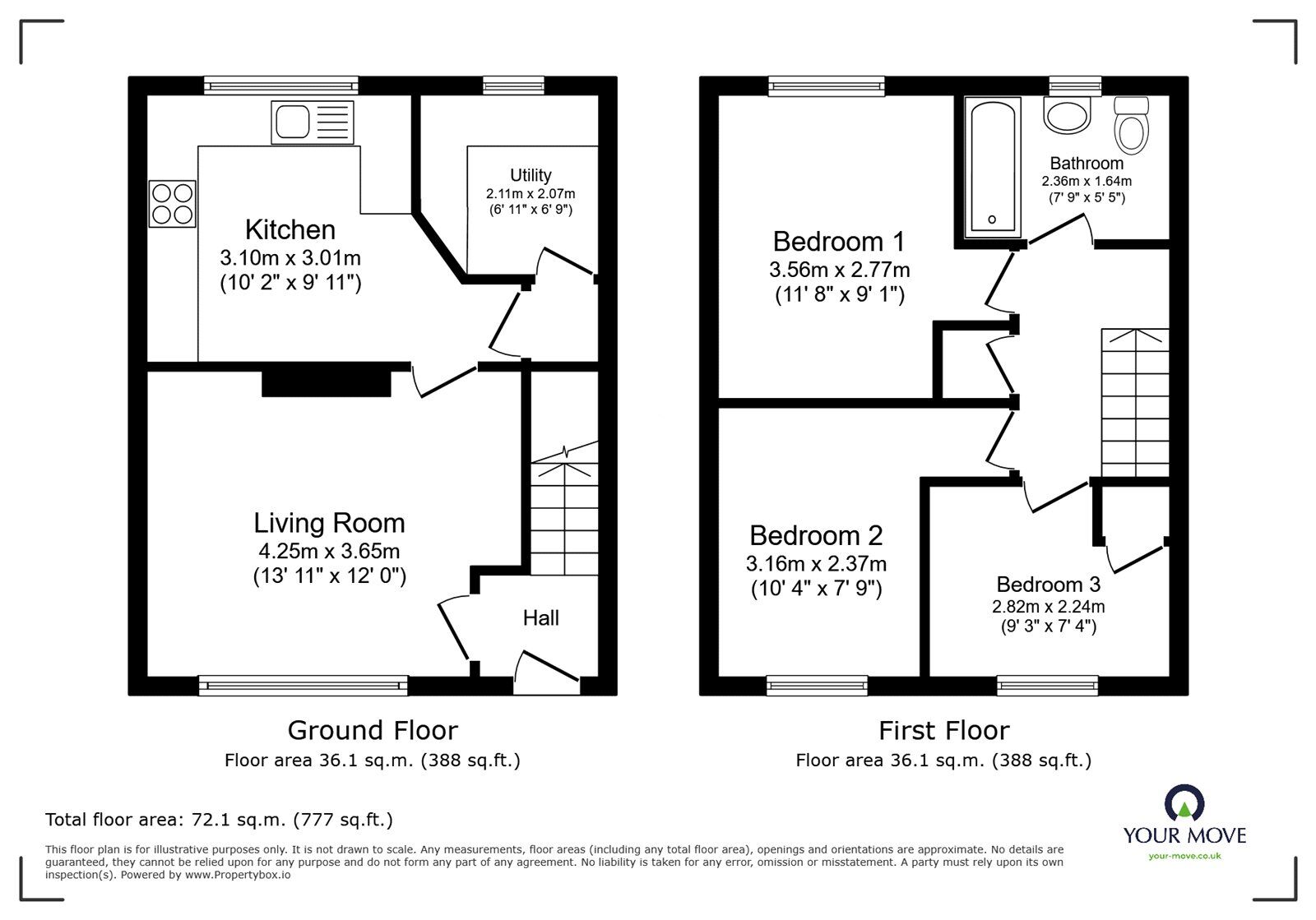 Floorplan of 3 bedroom Semi Detached House for sale, Balmoral Road, Clifton, Manchester, M27