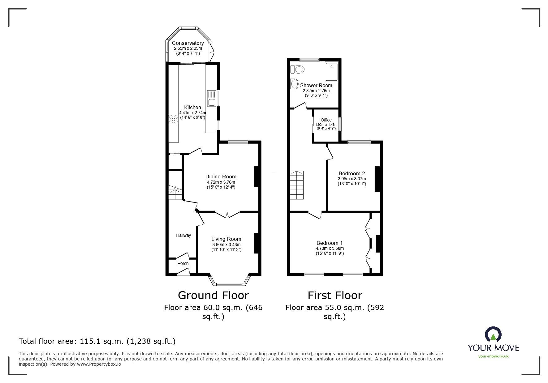 Floorplan of 2 bedroom Mid Terrace House for sale, Townsend Road, Pendlebury, Manchester, M27