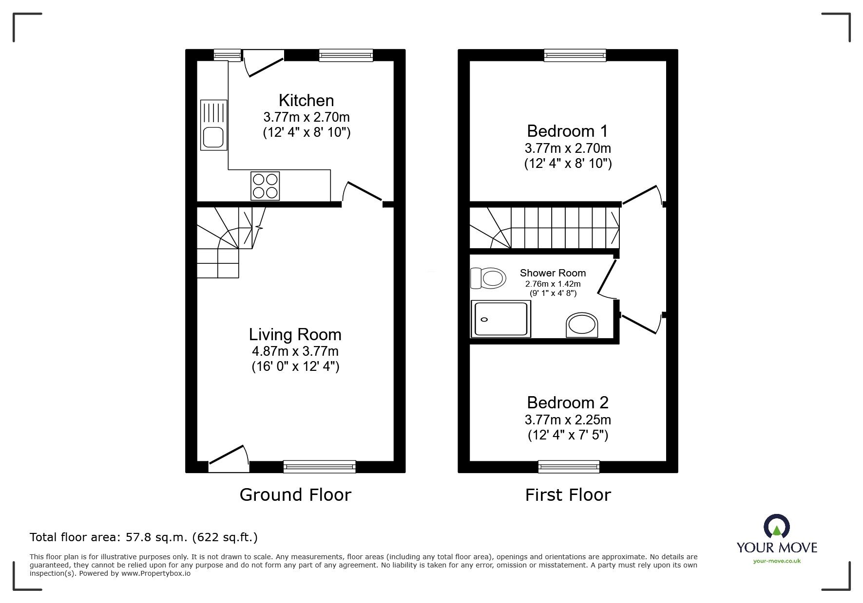 Floorplan of 2 bedroom End Terrace House for sale, Manchester Road, Clifton, Greater Manchester, M27