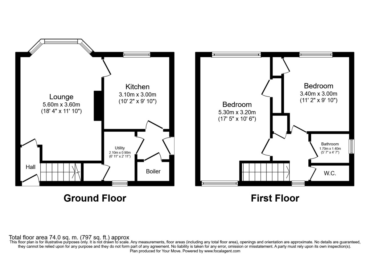 Floorplan of 2 bedroom Semi Detached House for sale, Falcon Crescent, Clifton, Manchester, M27