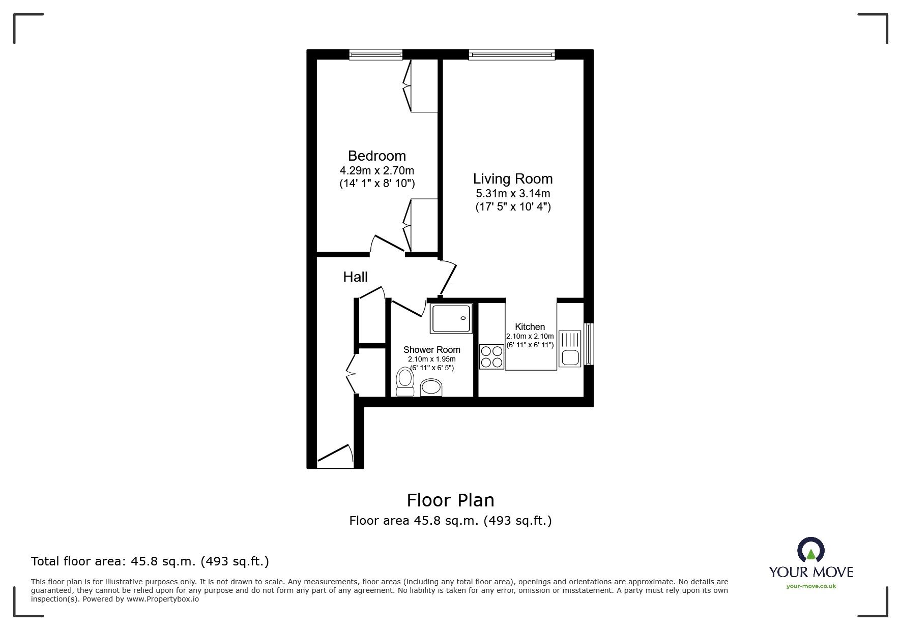 Floorplan of 1 bedroom  Flat for sale, Barton Road, Worsley, Greater Manchester, M28
